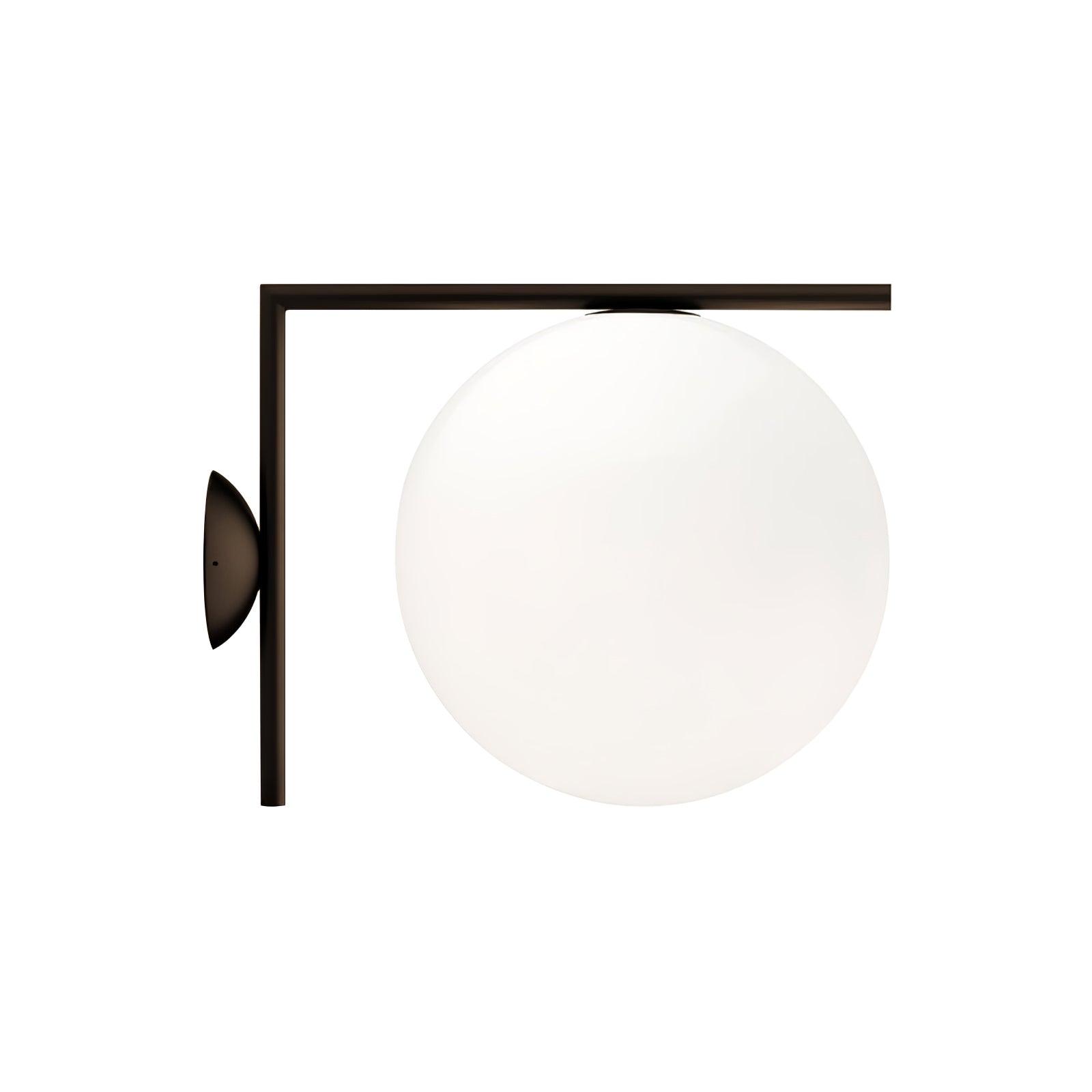 Opal glass globe wall light