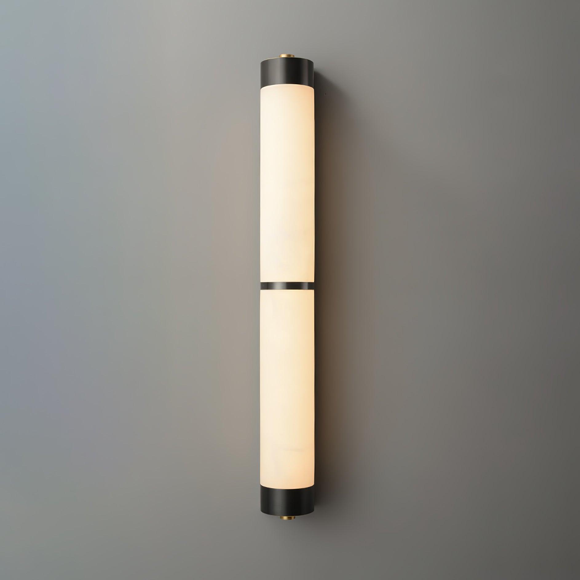 Cylindra Alabaster Brass Wall Light - Cueteks
