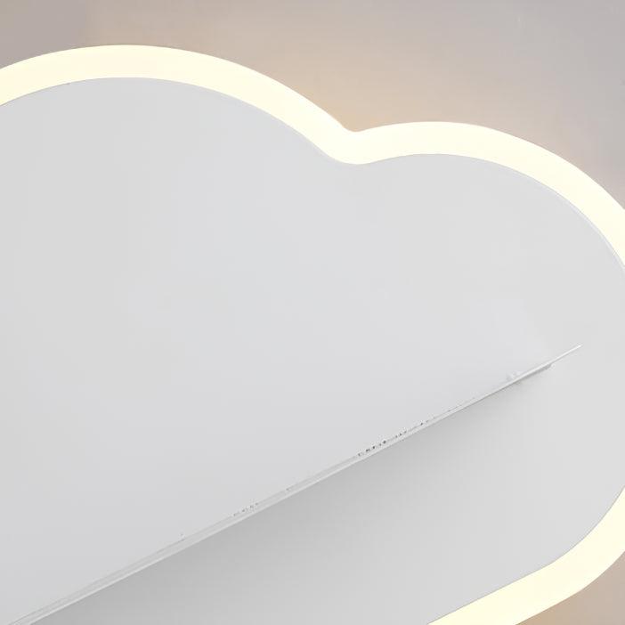 Close-up of White front ledge and illuminated cloud edge