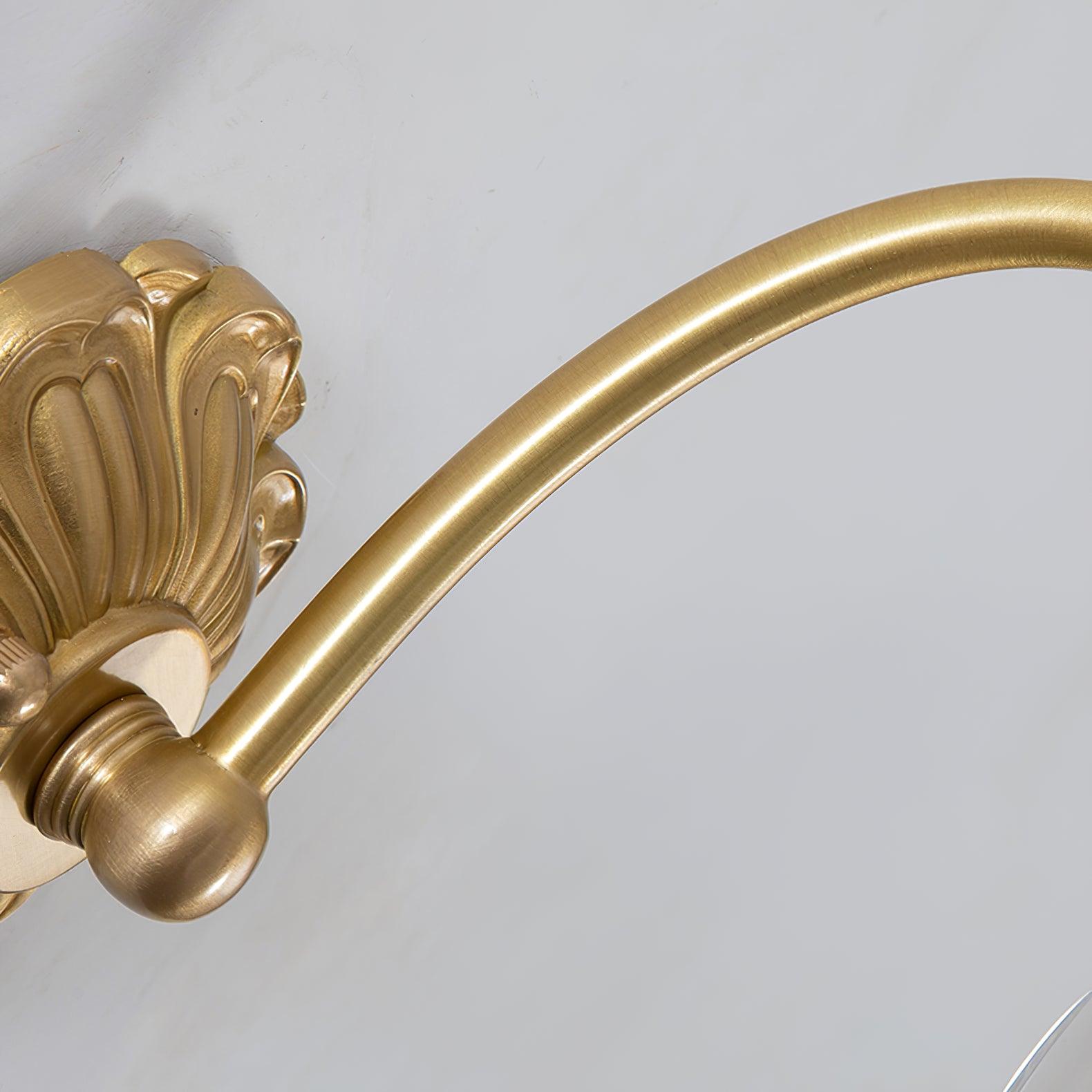 Brass Floral Glass Sconce - Cueteks