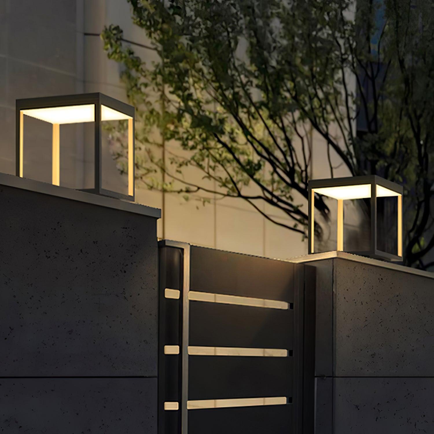 Square Frame Fence Post Garden Light - Cueteks