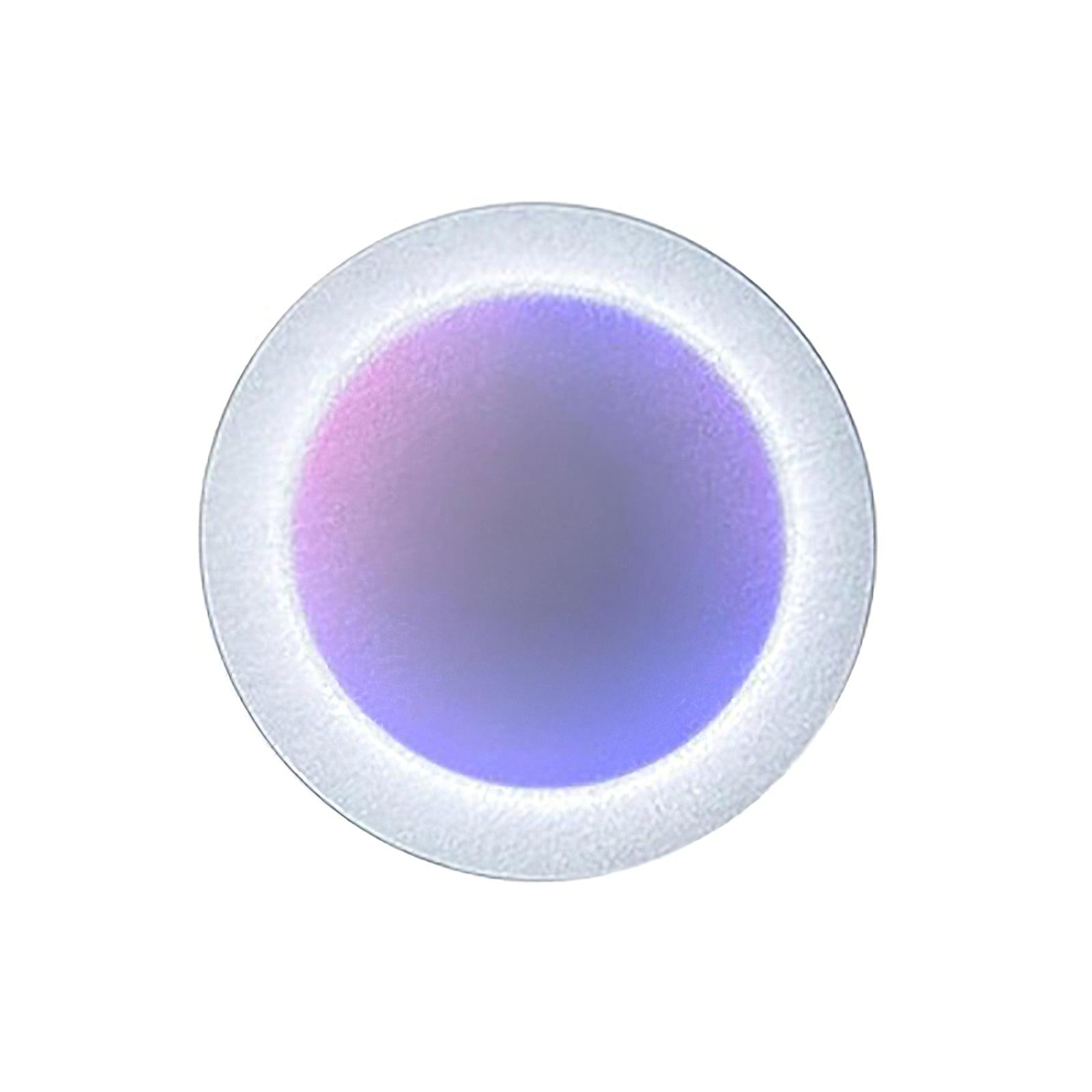 Isolated purple-centred round wall panel with pale textured rim and thin circular outer edge