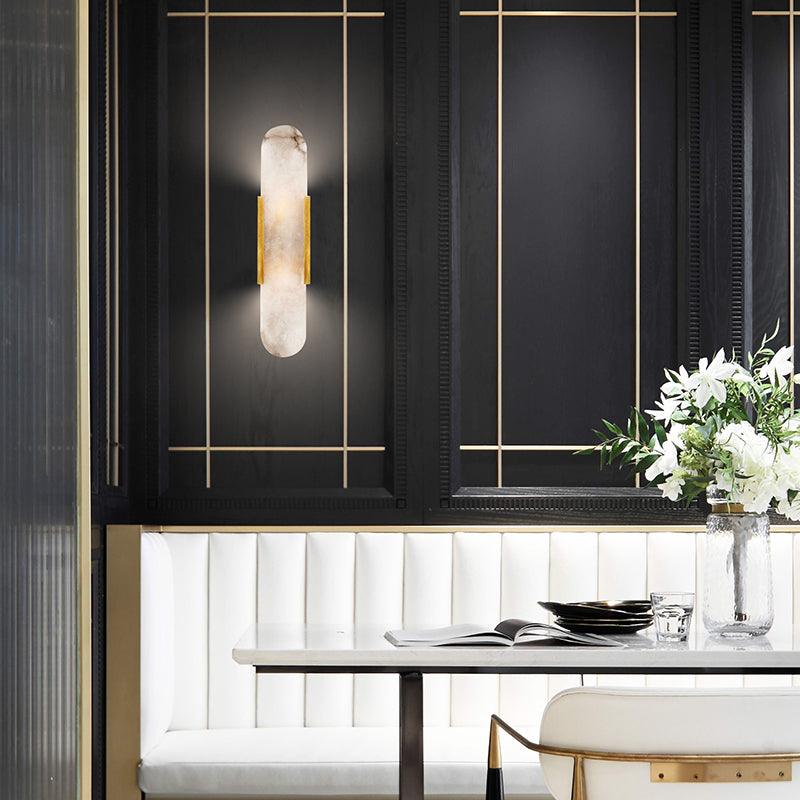 Melange Elongated Alabaster Wall Lamp - Cueteks