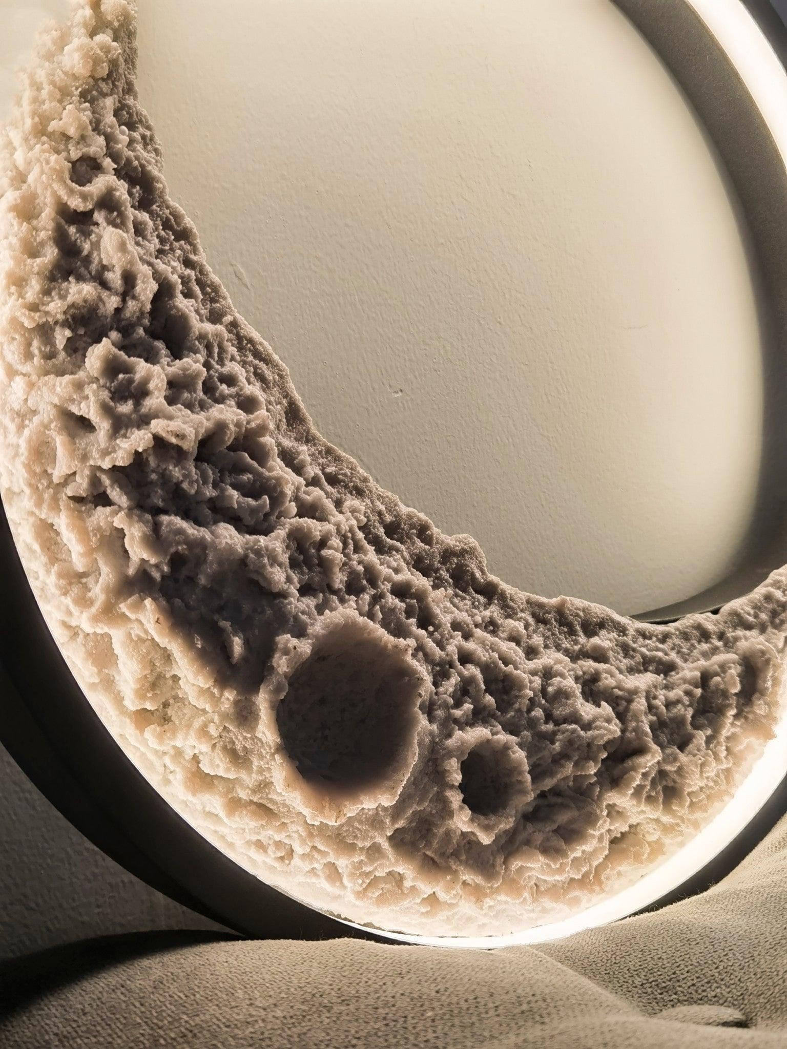 Moon crescent resin LED wall light