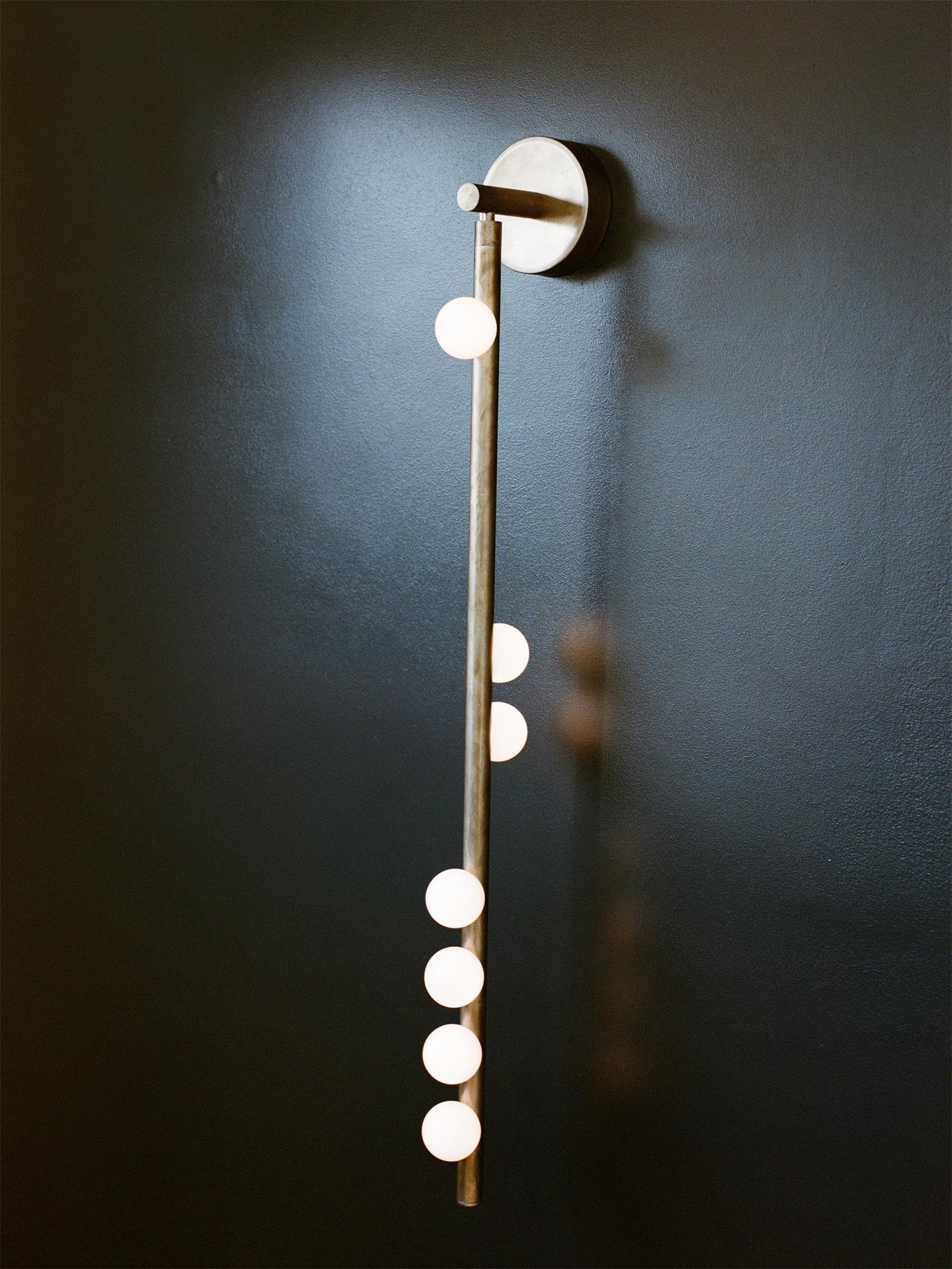Brass Glass Tube Wall Lamp - Cueteks