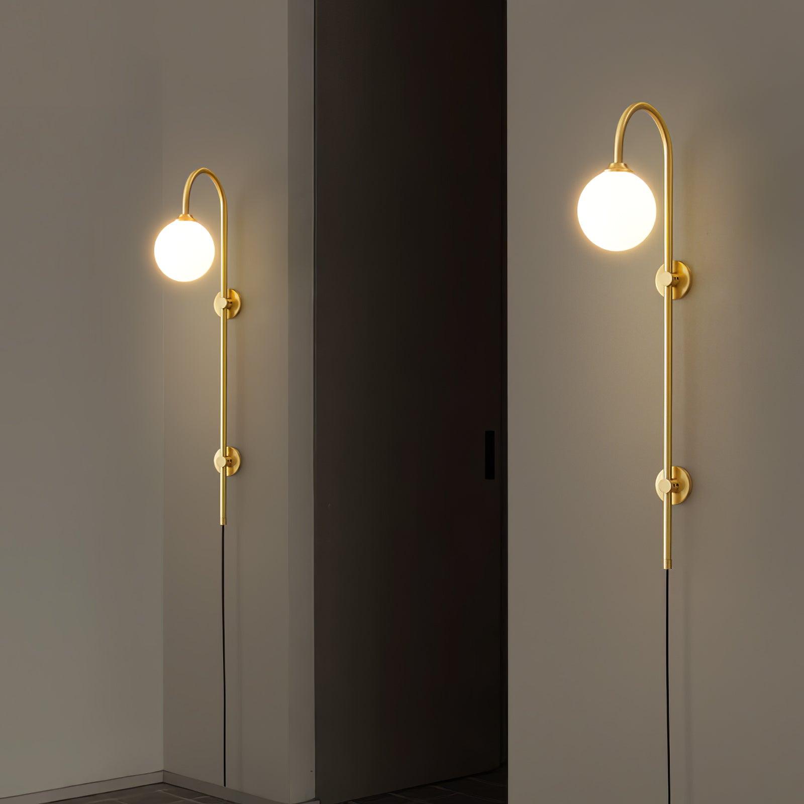 Globe Brass Wall Sconce - Cueteks