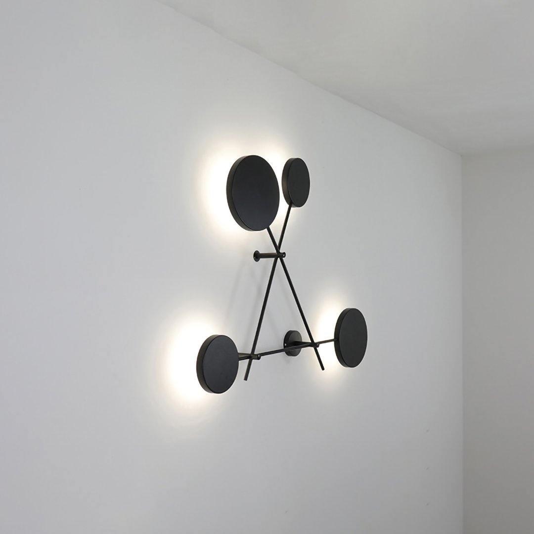 Lride geometric disc and rod wall light