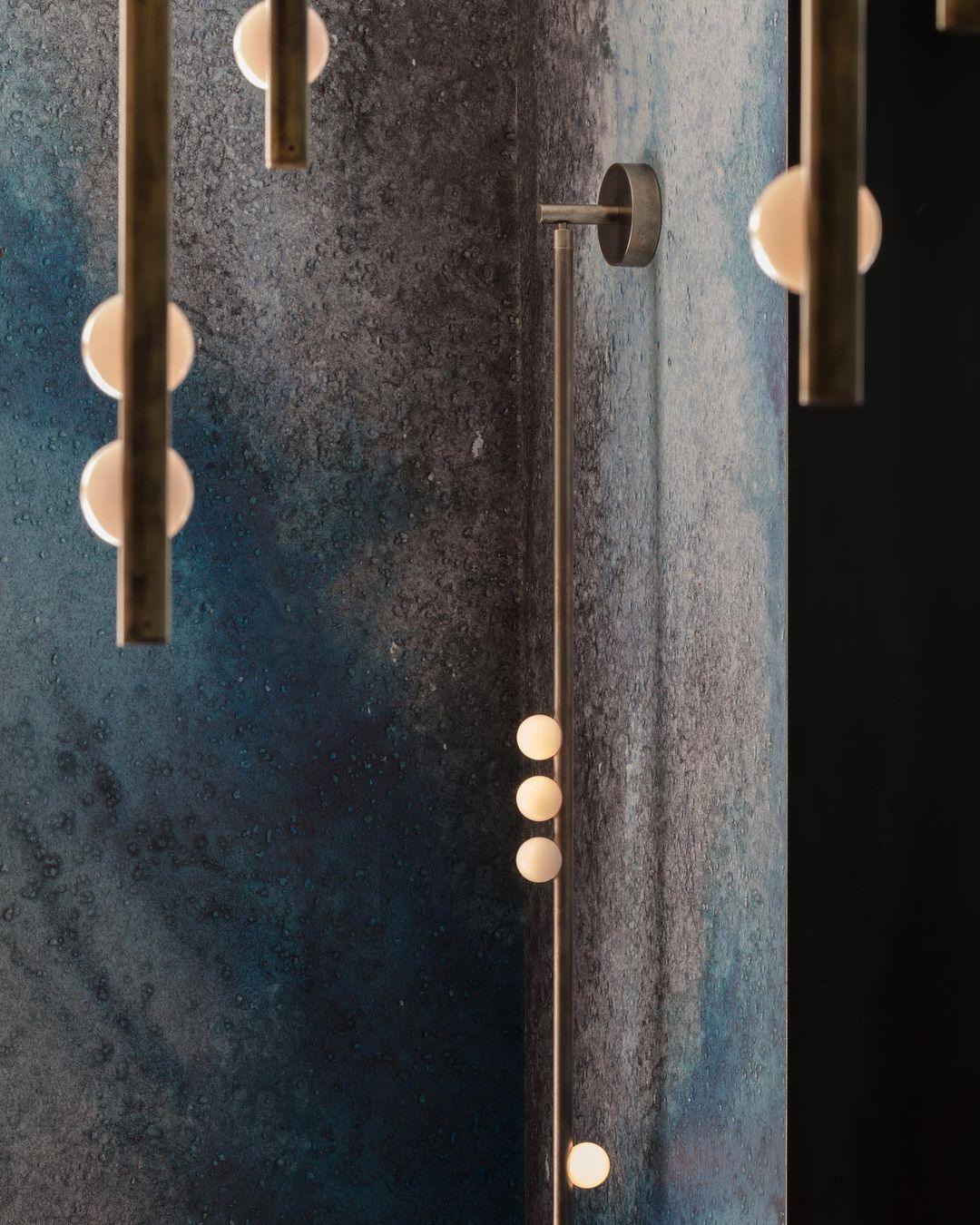 Brass Glass Tube Wall Lamp - Cueteks