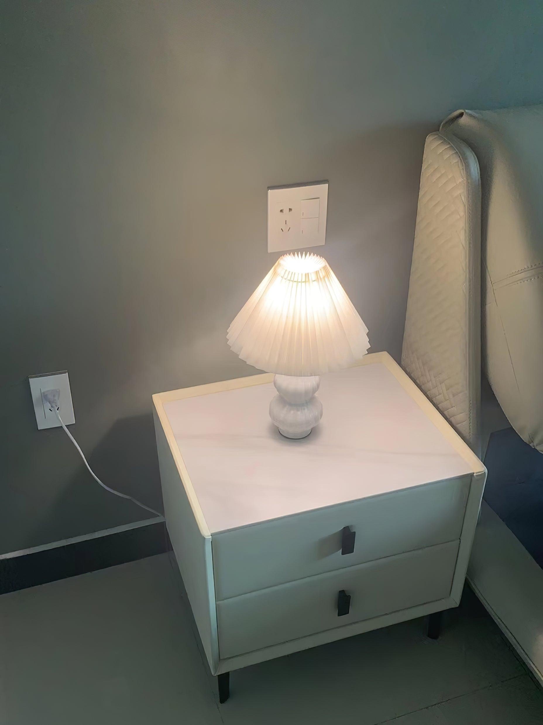 Leo illuminated on a white bedside cabinet