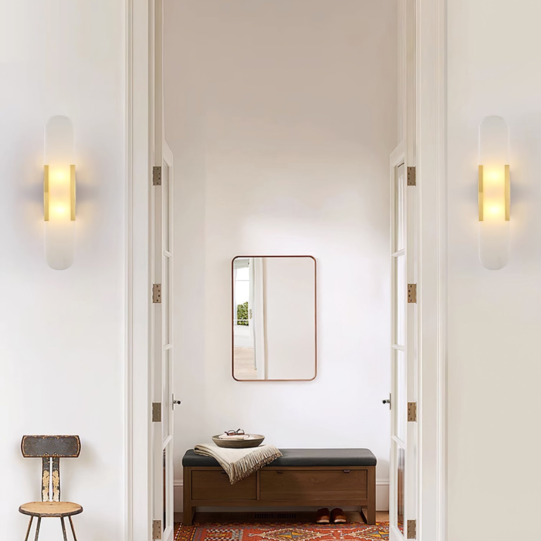 Melange Elongated Alabaster Wall Lamp - Cueteks