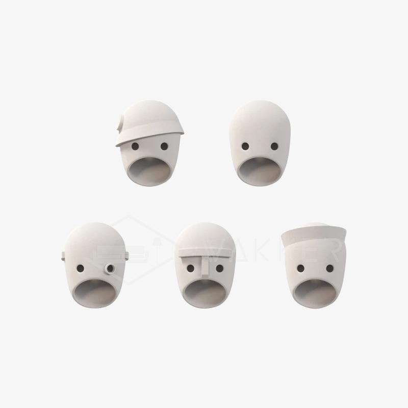 Five Light Grey face designs in a group