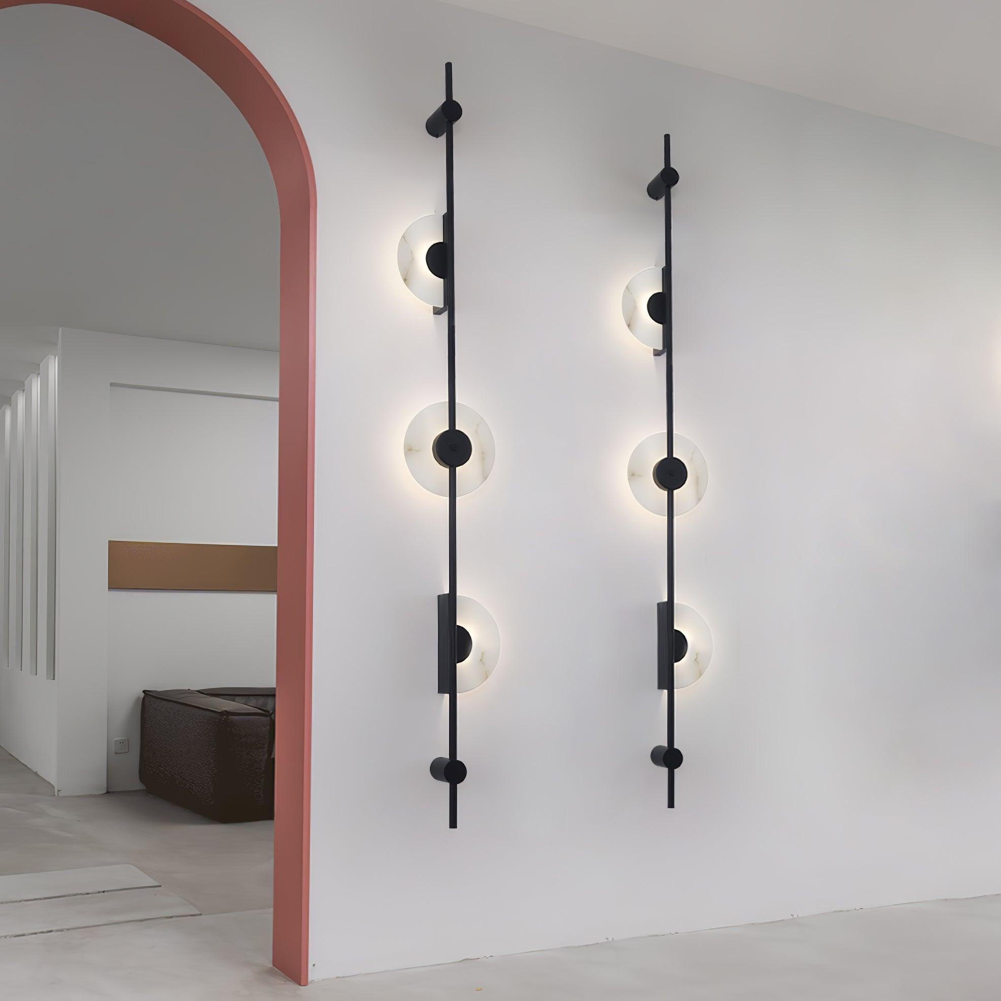 Alabaster Orb Vertical Wall Sconce - Cueteks