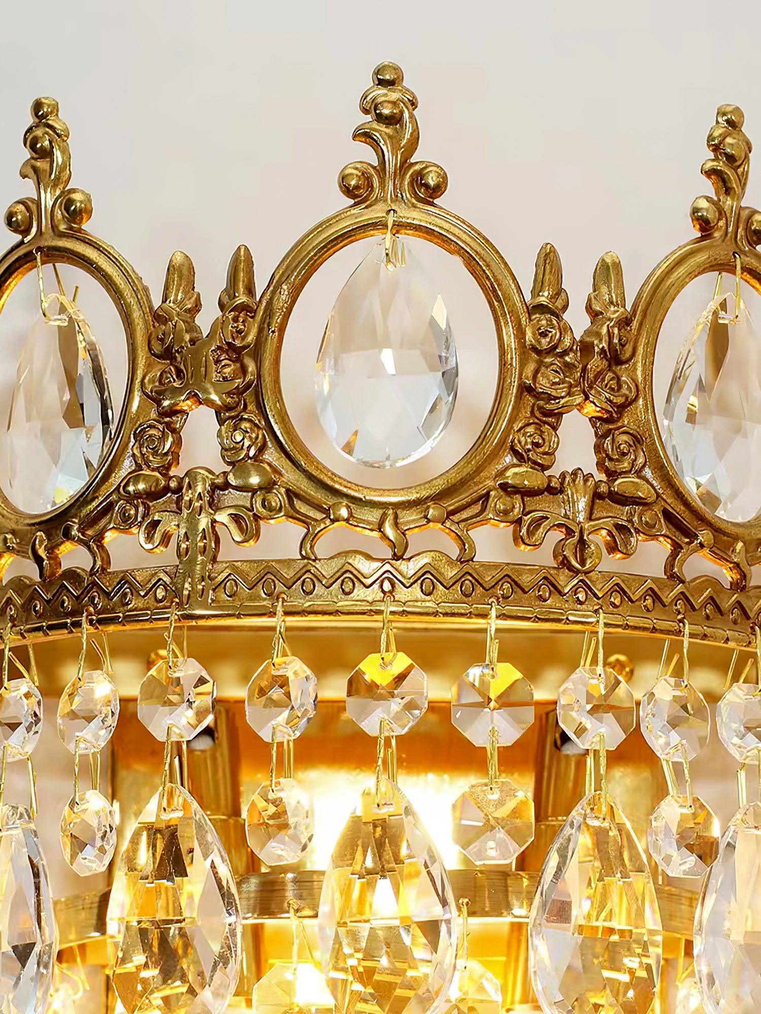 Ornate metal scrolls and oval crystal details
