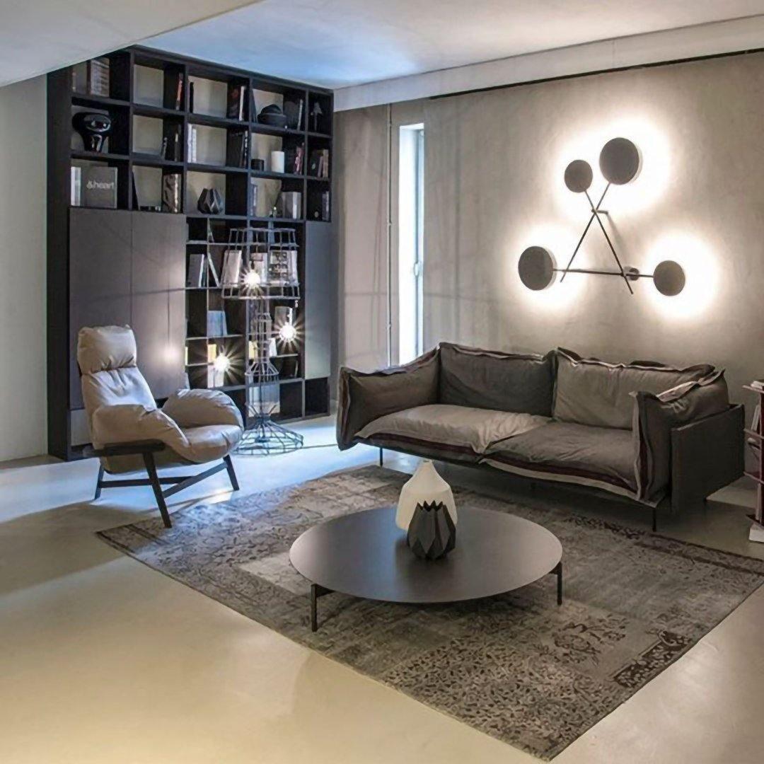 Lride geometric disc and rod wall light