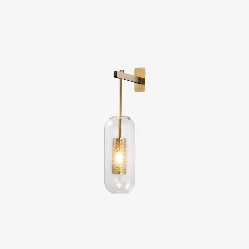 Illuminated glass capsule on a slim metal rod