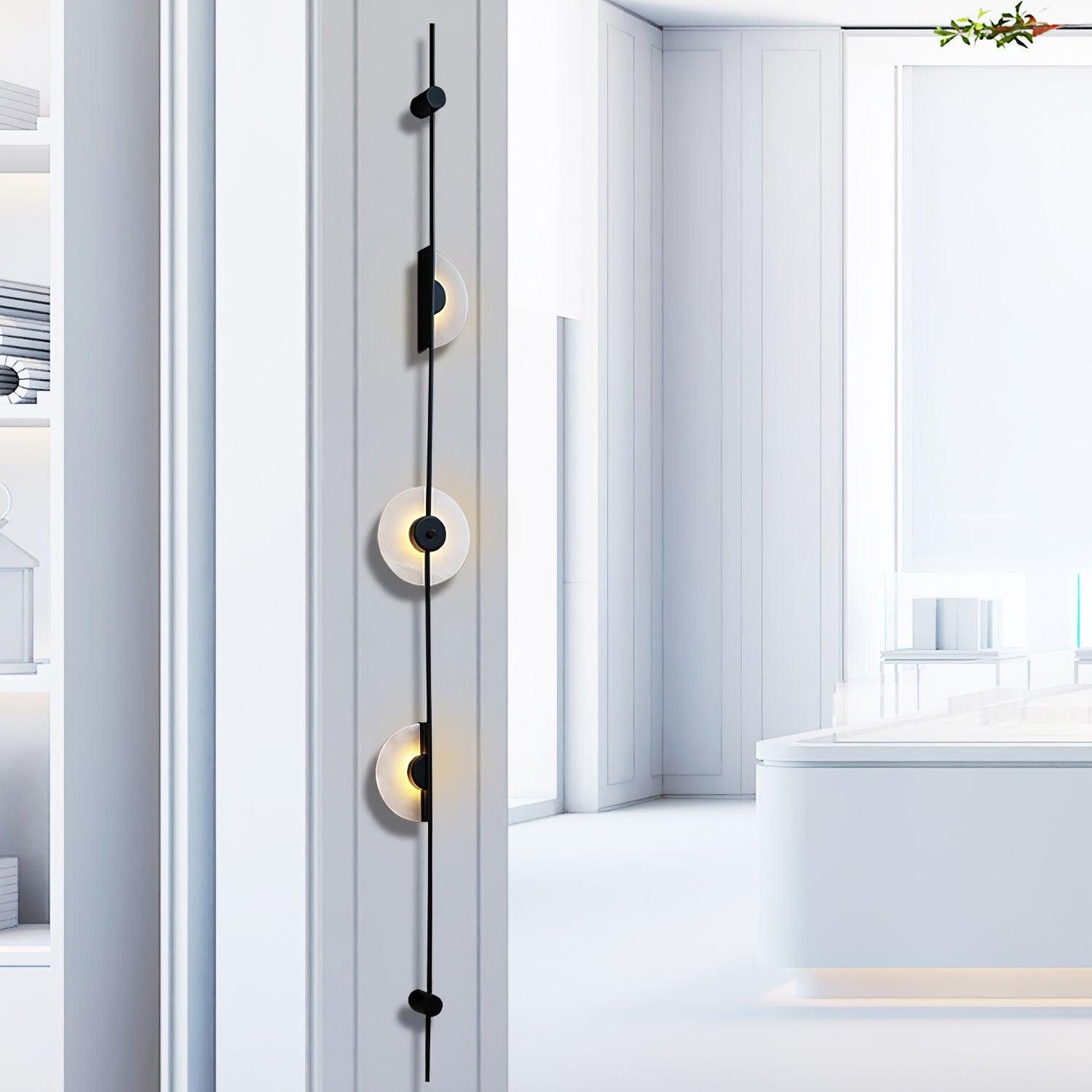 Alabaster Orb Vertical Wall Sconce - Cueteks