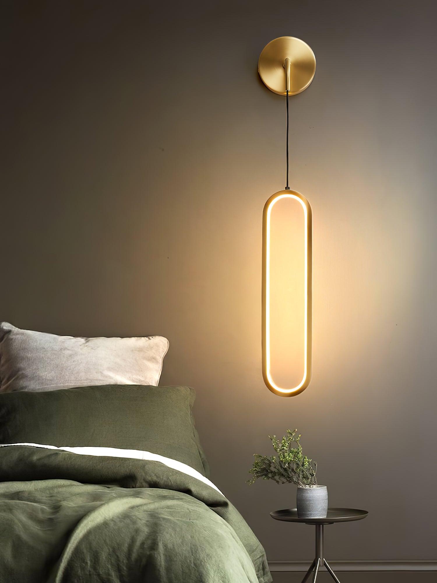 Narrow illuminated ring in a bedside arrangement