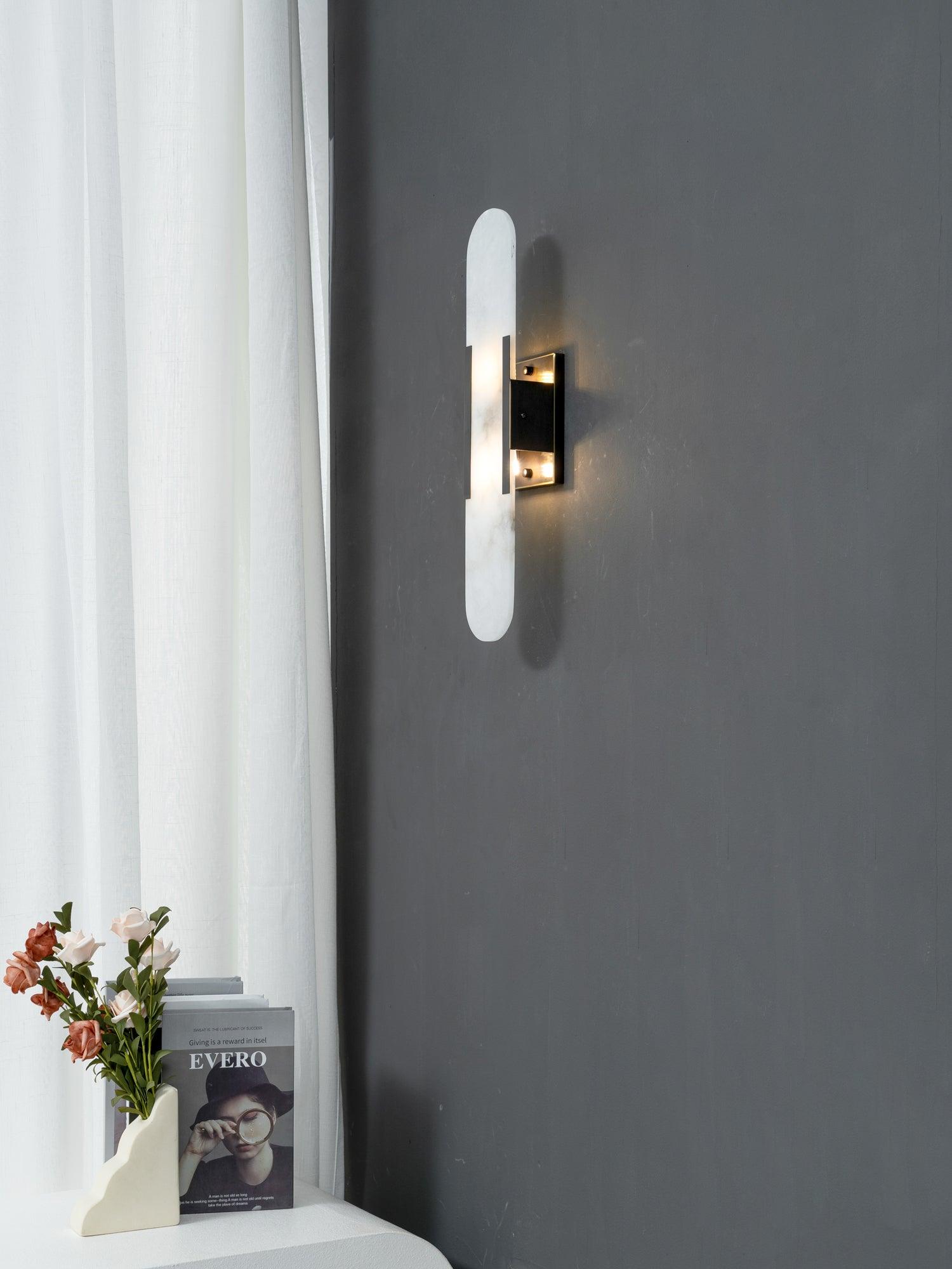 Melange Elongated Alabaster Wall Lamp - Cueteks