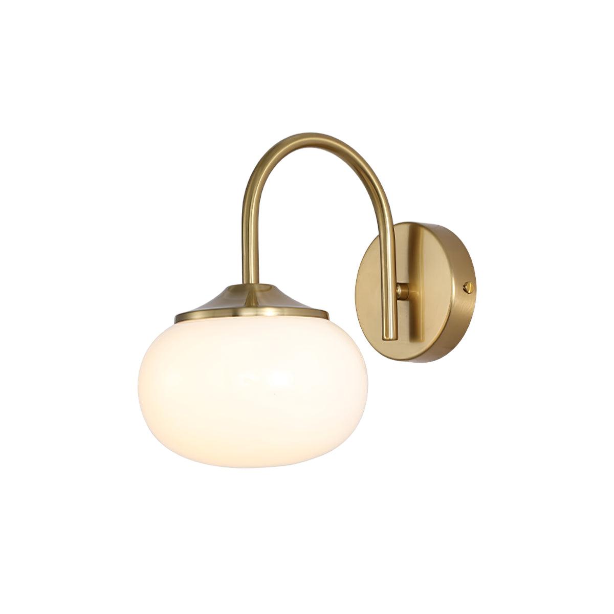Pale glass Marshmallow wall lamp illuminated
