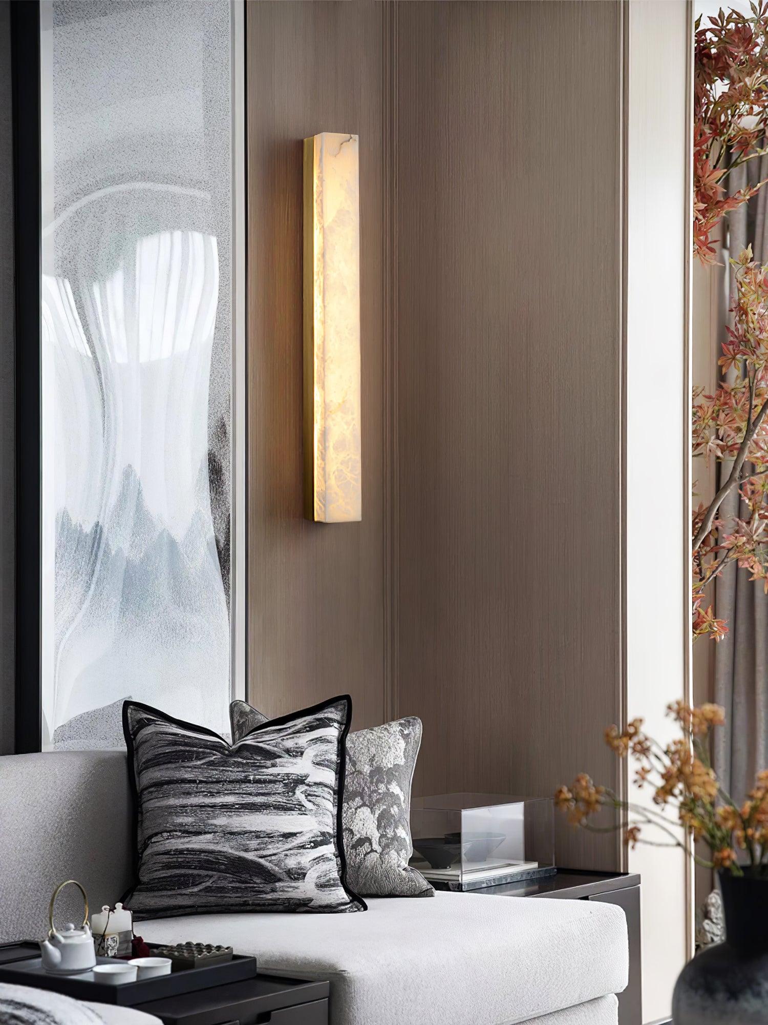 Emerson linear alabaster LED wall light