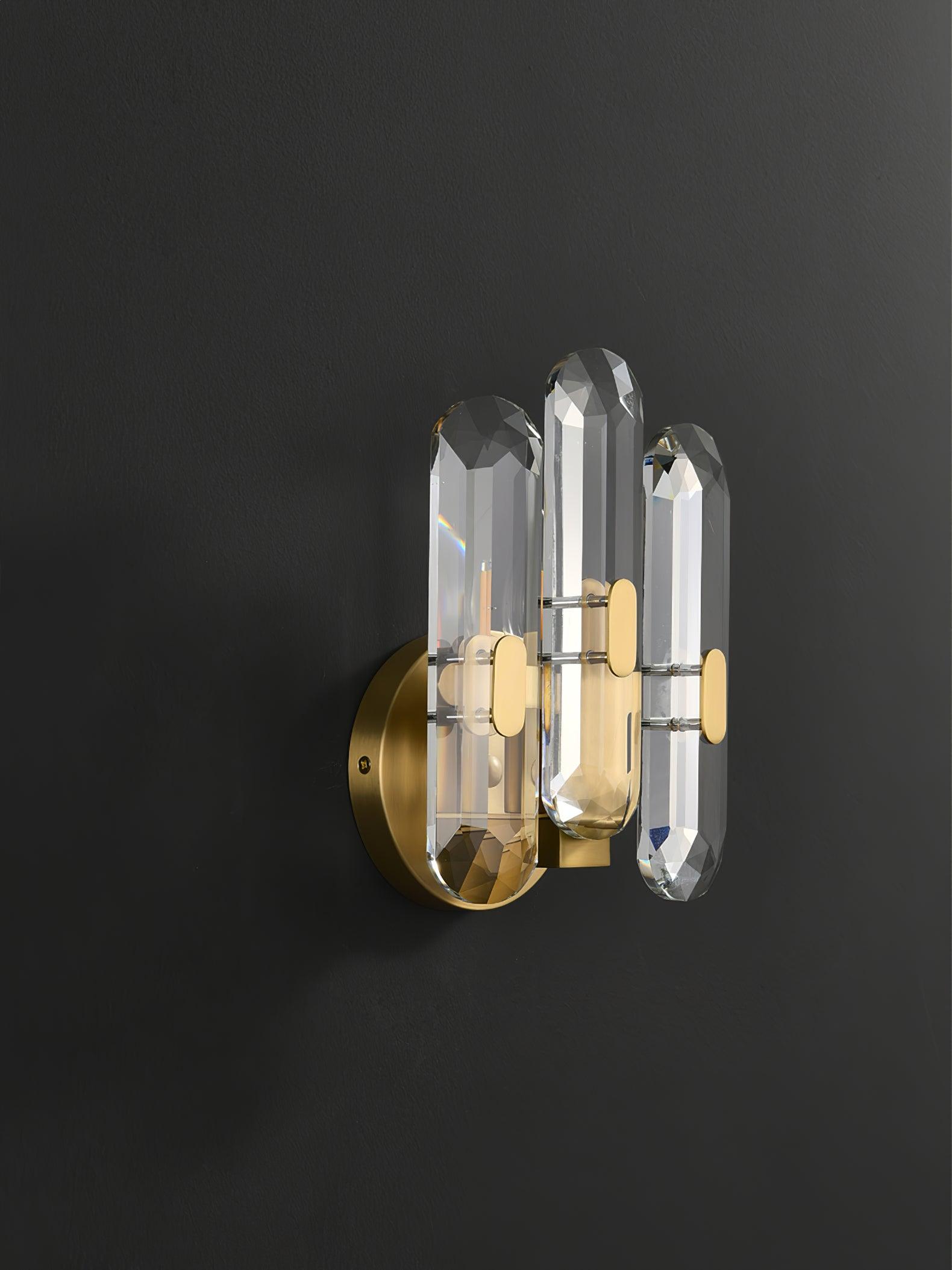Unlit Bolton crystal and brass-colour fittings