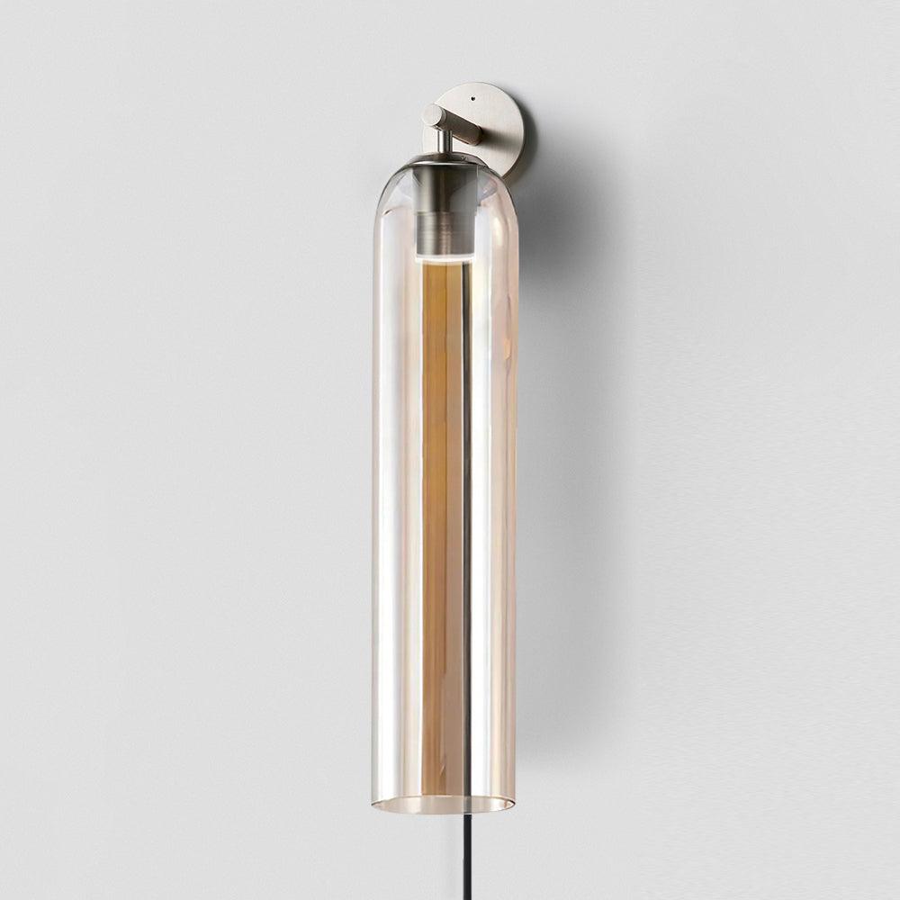 Amber glass cylinder with sand nickel mounting plate
