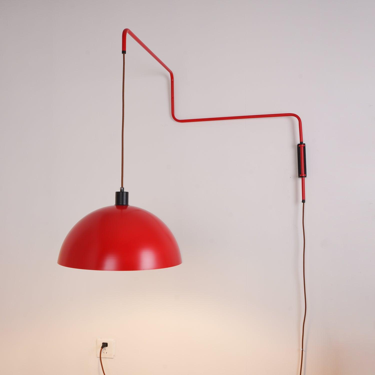 Red Elio arm, dome shade and cord assembly