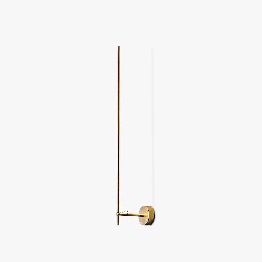 Light Stick V wall sconce with a slender vertical rod and round backplate