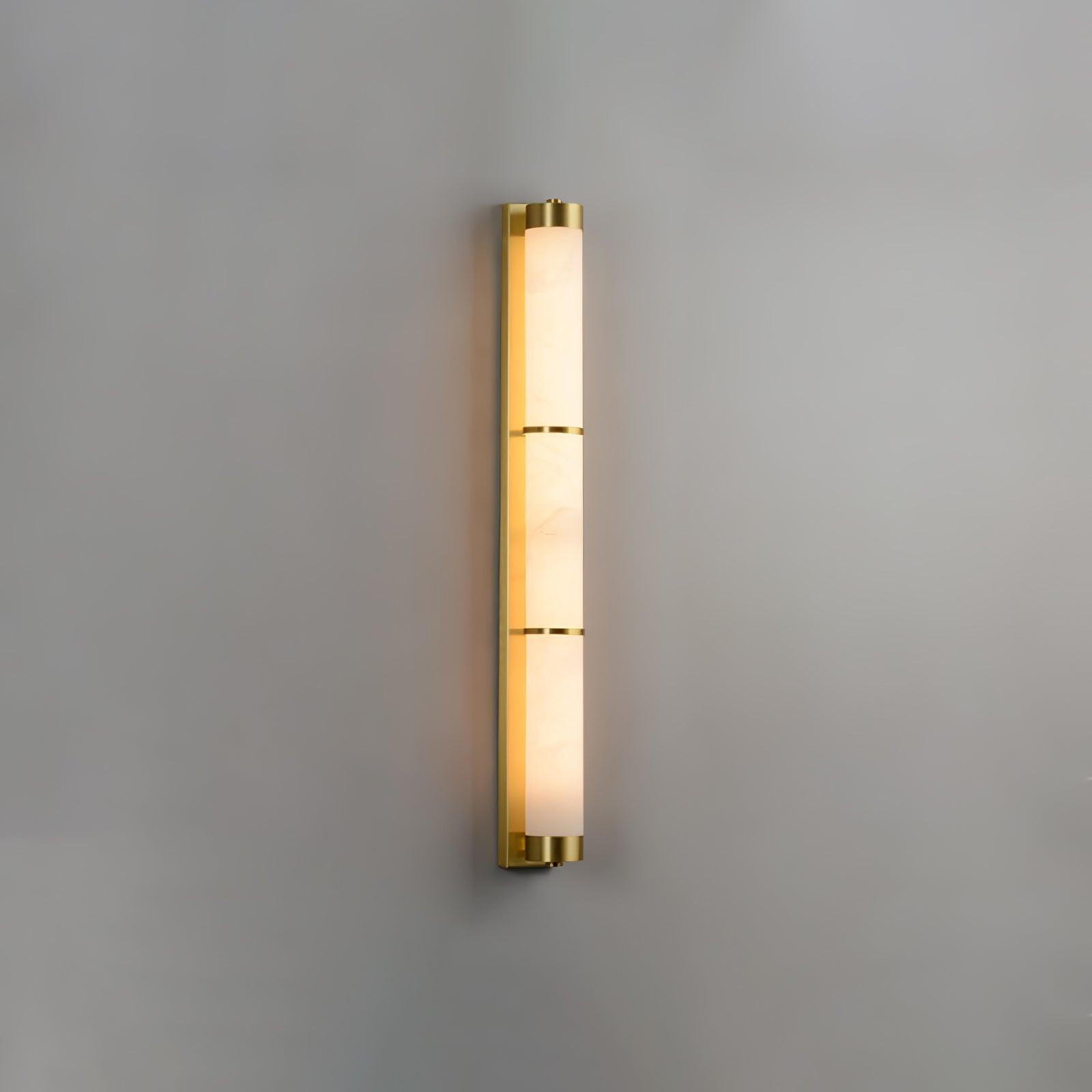 Cylindra Alabaster Brass Wall Light - Cueteks