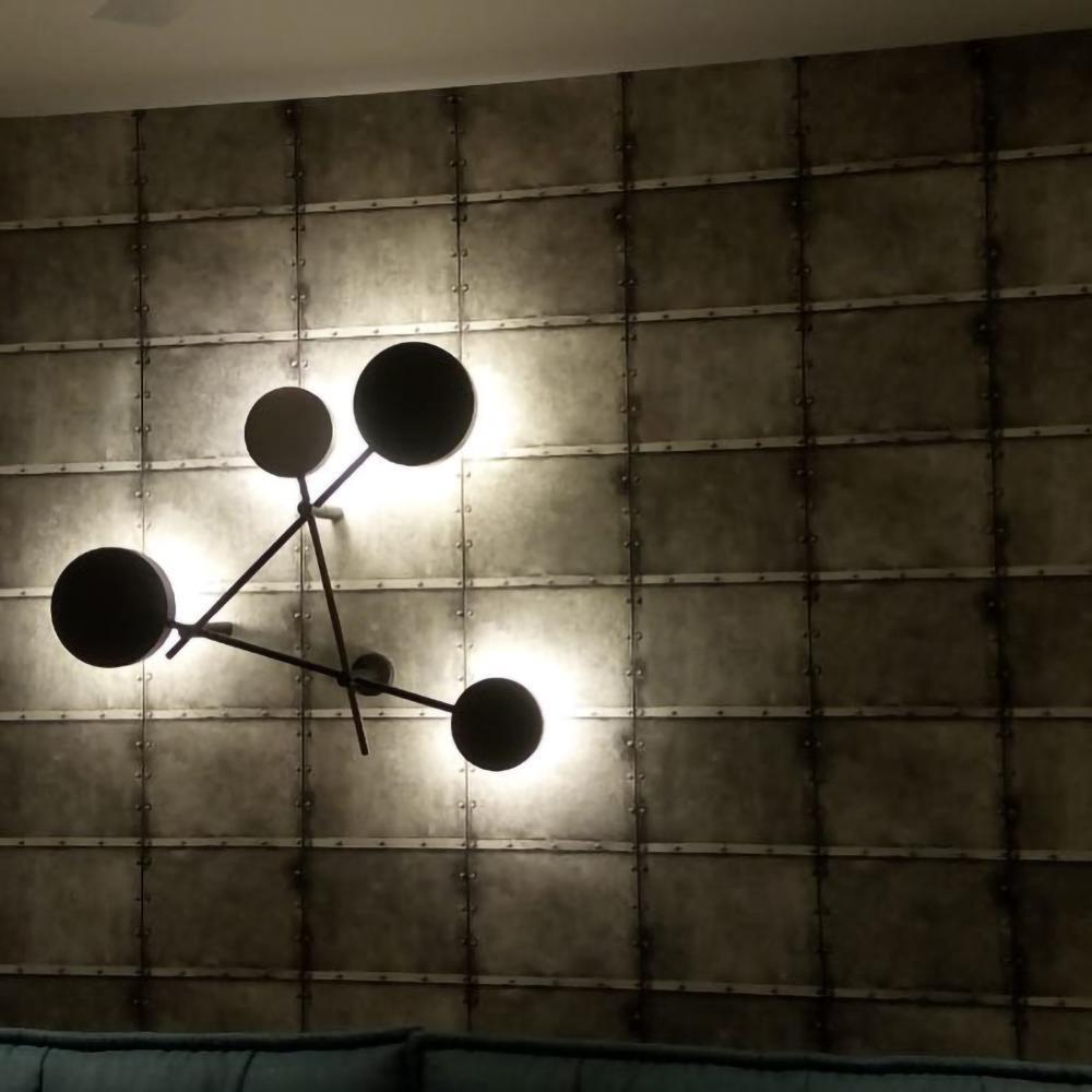 Lride geometric disc and rod wall light