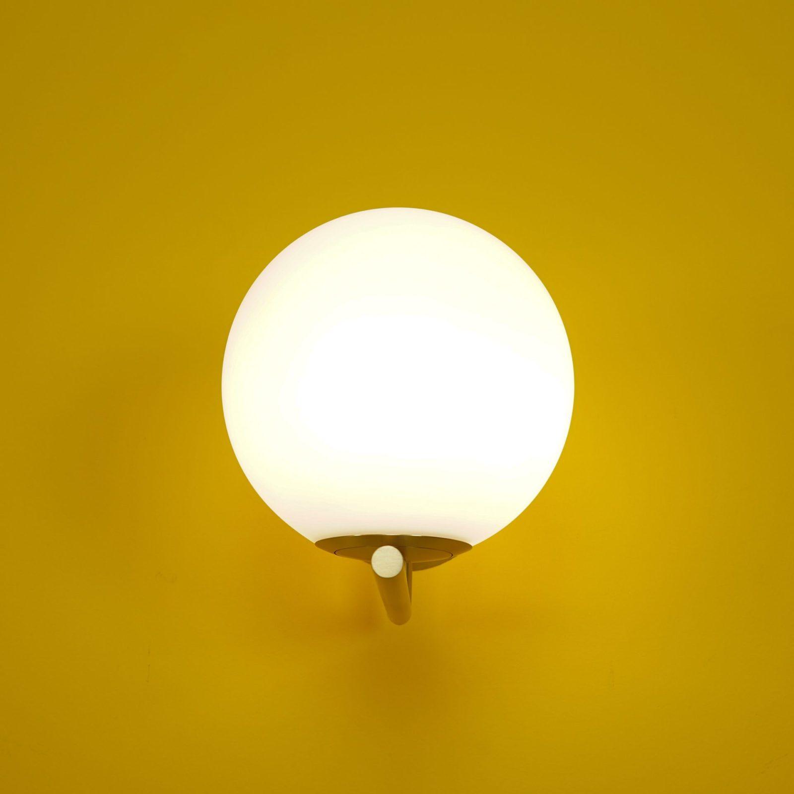 Opal glass globe wall light