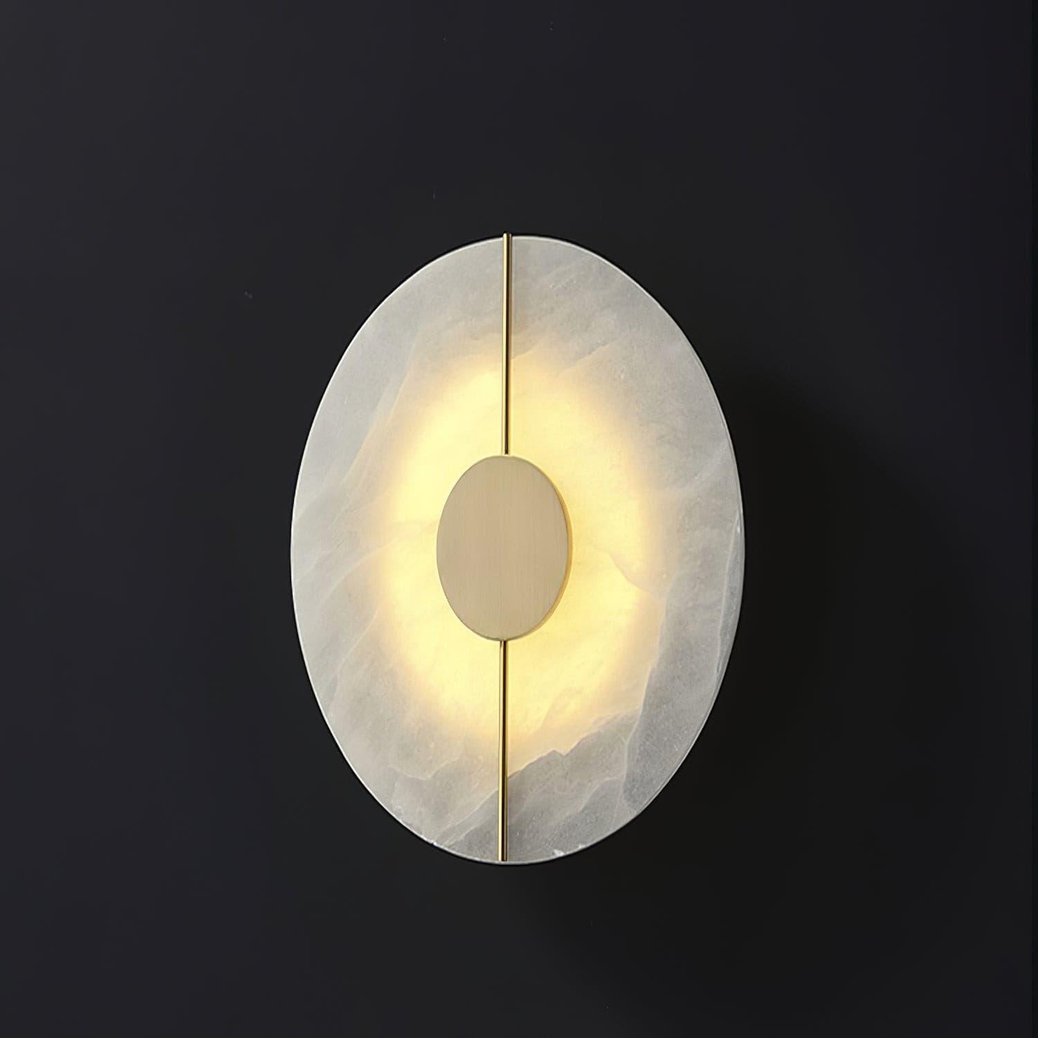 Angled view of the round panel and central disc