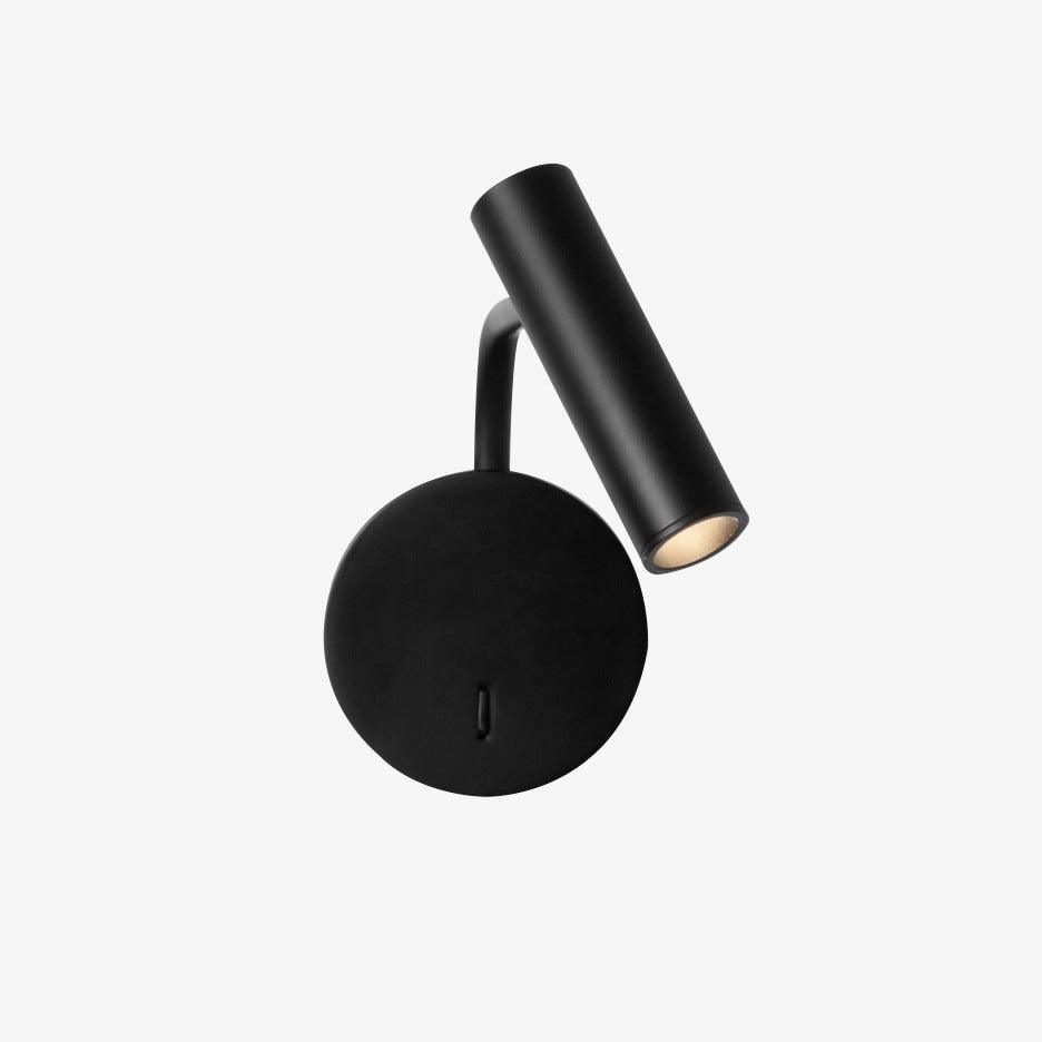 Black circular plate with slim cylindrical downlight