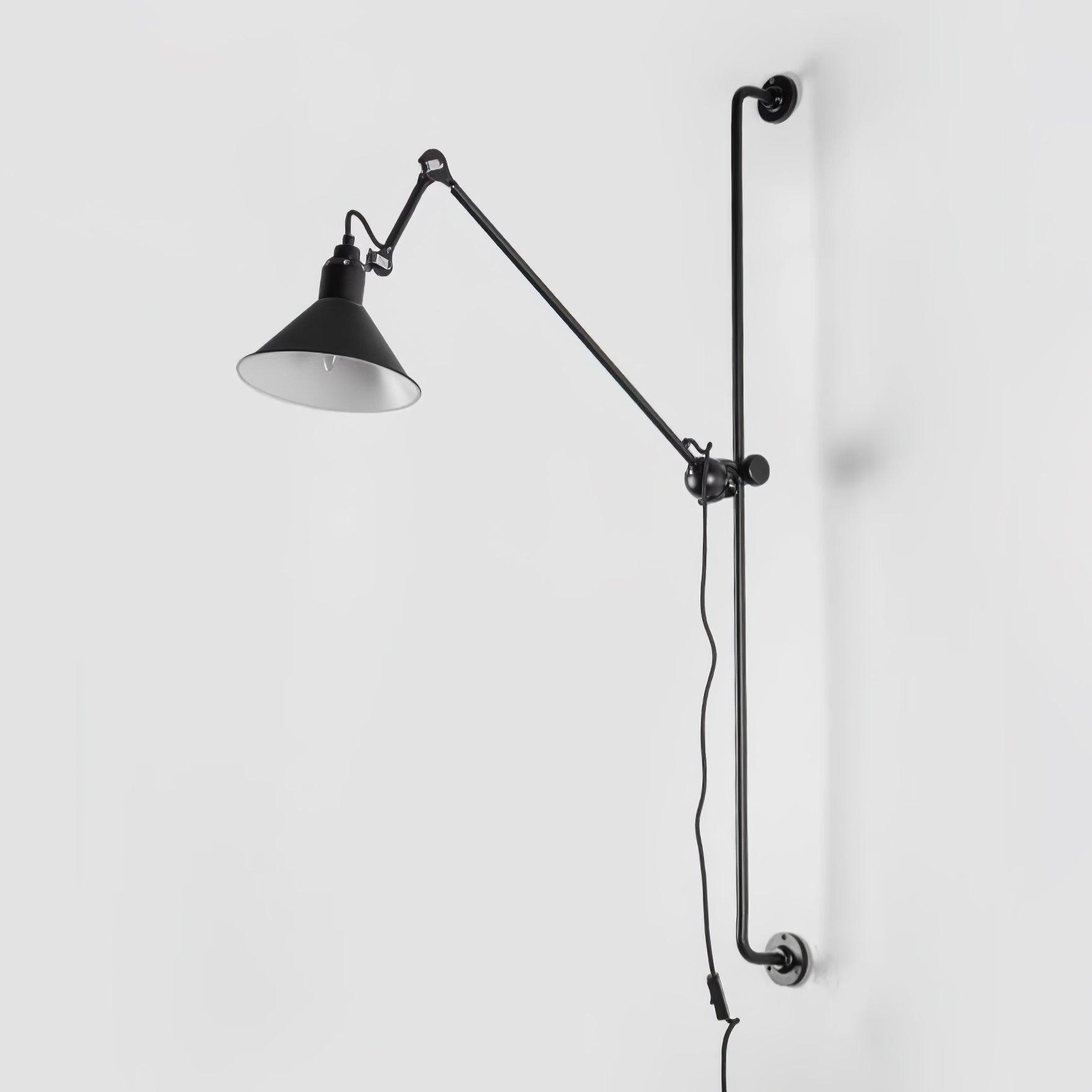 Unlit conical shade and jointed support arm