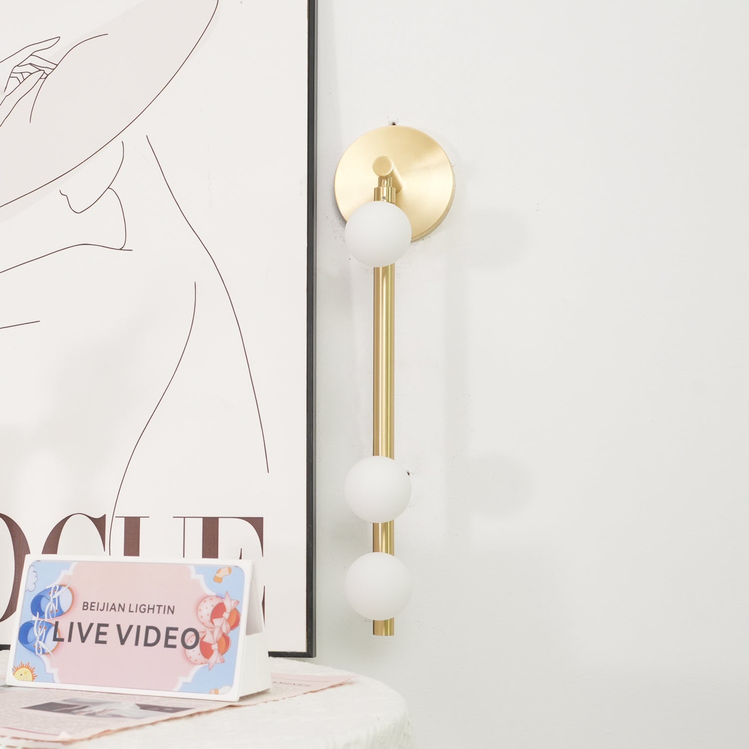 Brass Glass Tube Wall Lamp - Cueteks