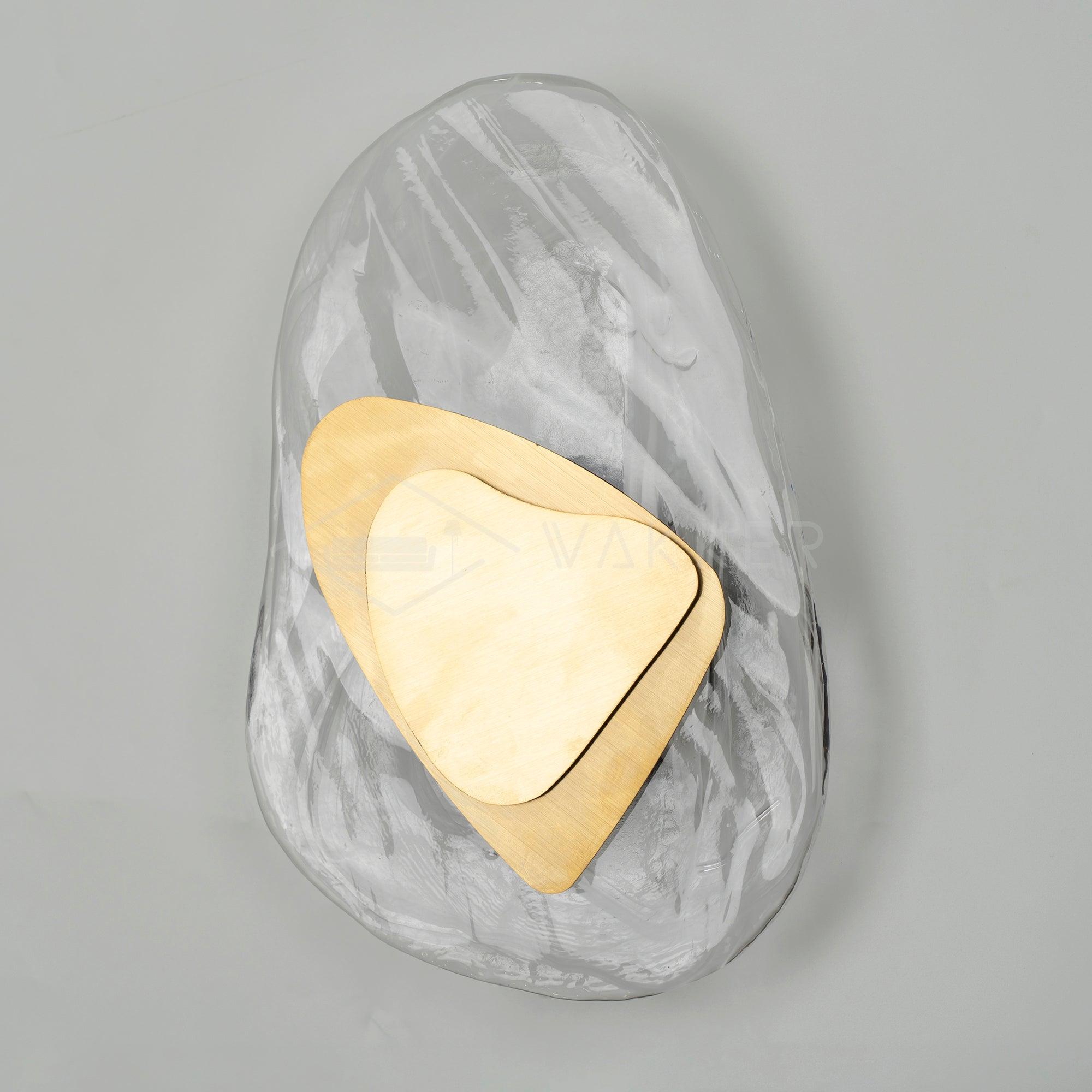 DC1725 textured glass LED wall light with layered metal plates