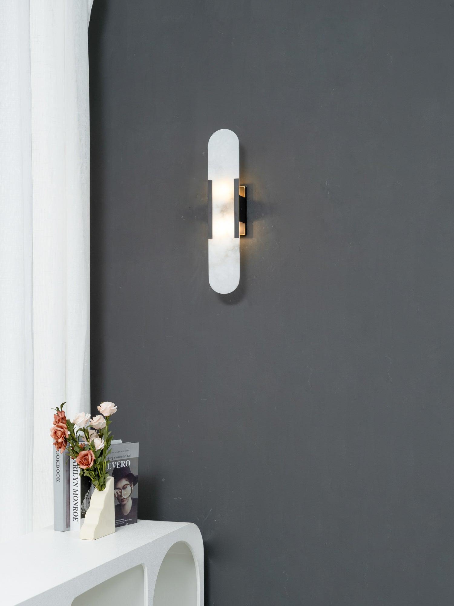 Melange Elongated Alabaster Wall Lamp - Cueteks