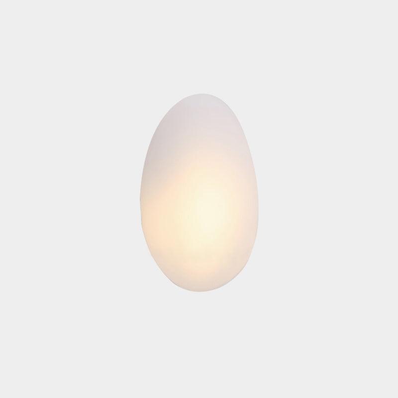 White Model A Bubble Glass wall light with a tall rounded glass shade