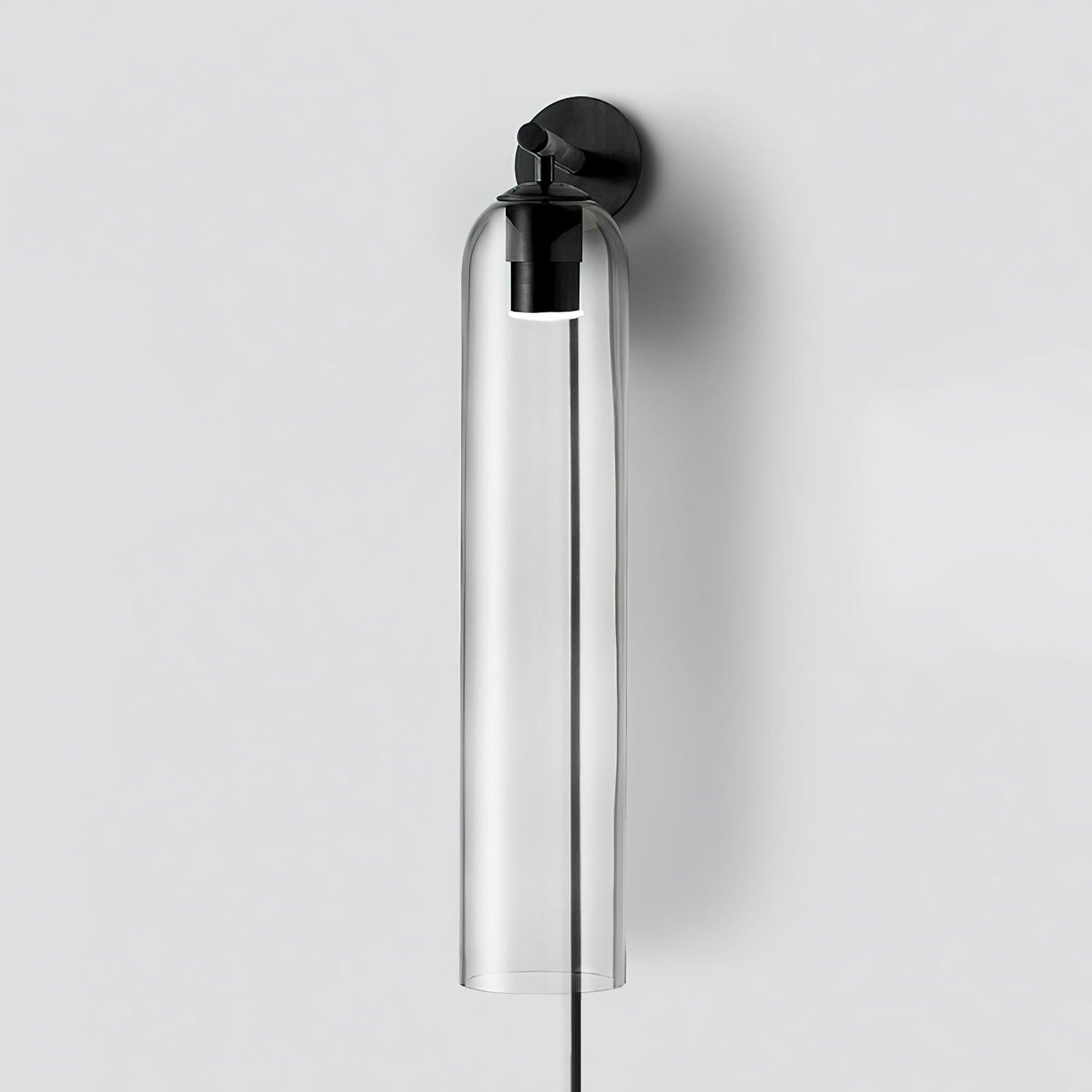 Black fitting and Clear glass cylinder