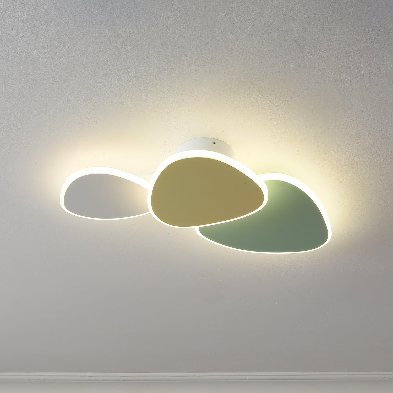 White Yellow Green three-plate ceiling light
