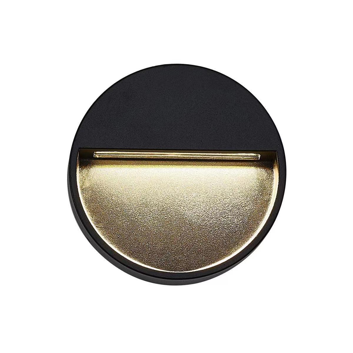 Front view of illuminated Black round scoop