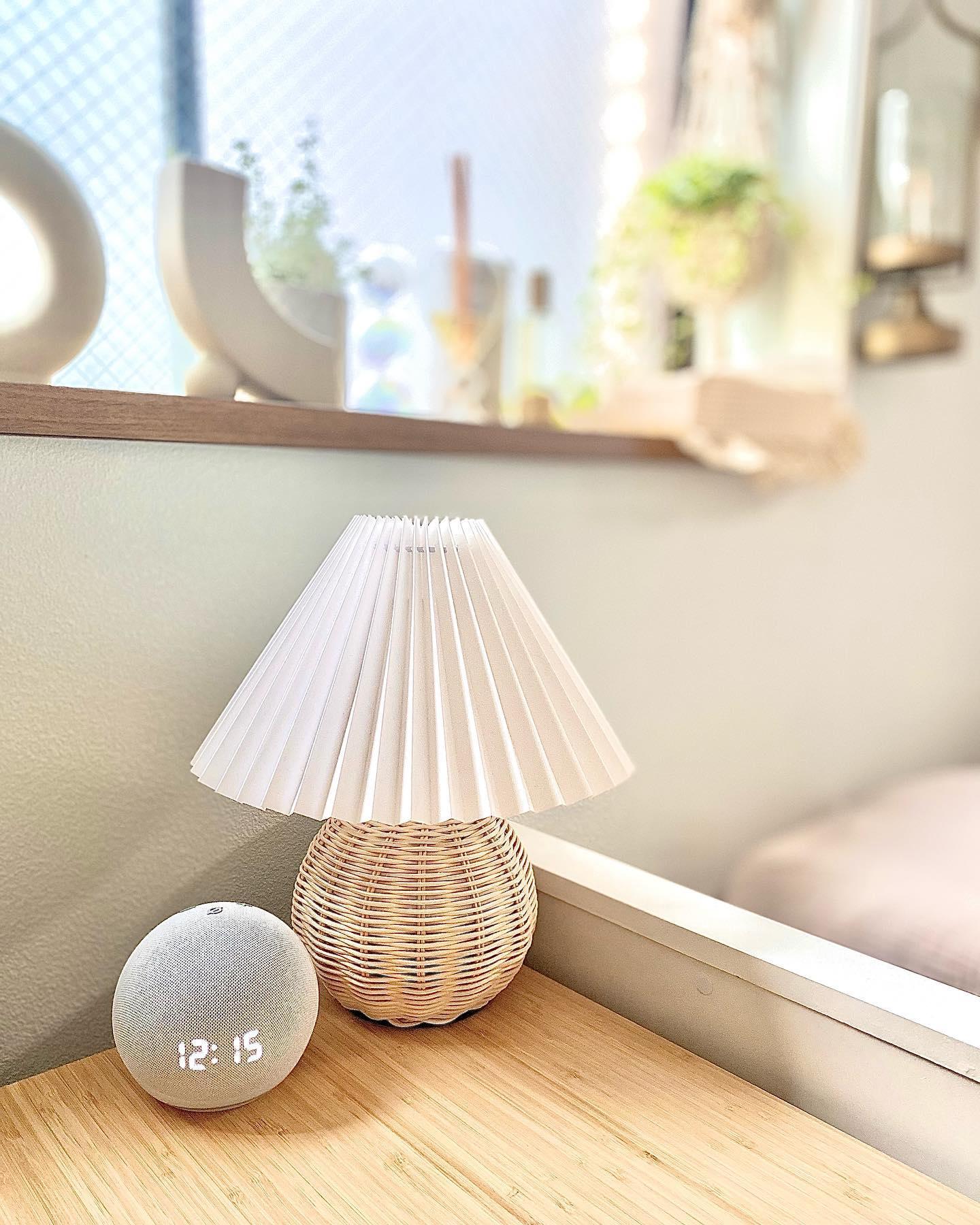 Rattan Pleated Built-in Battery Table lamp - Cueteks