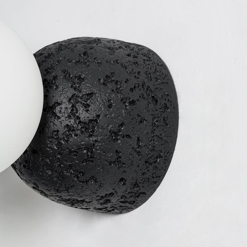 Rough porous Black concrete backplate close-up