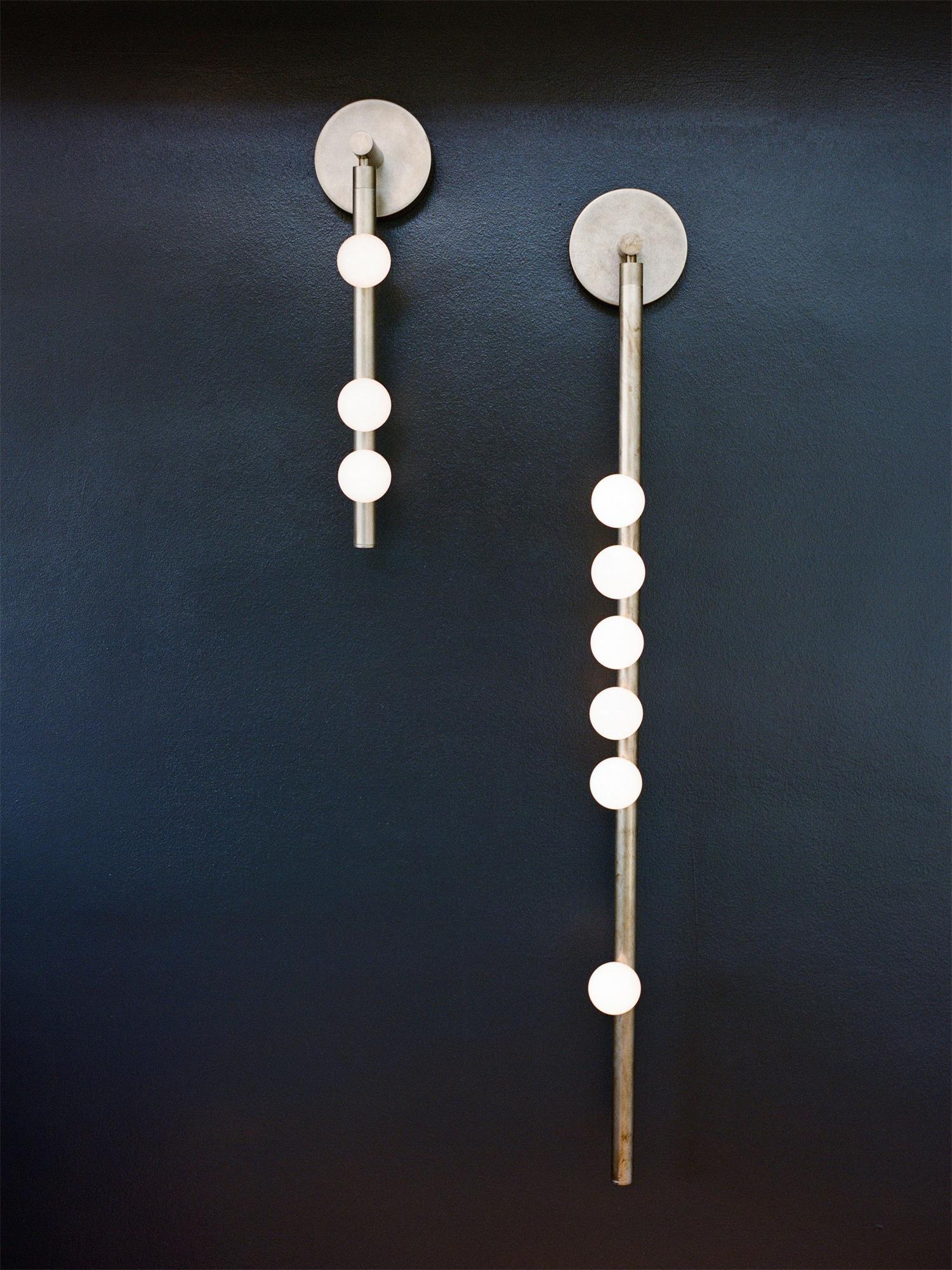 Brass Glass Tube Wall Lamp - Cueteks