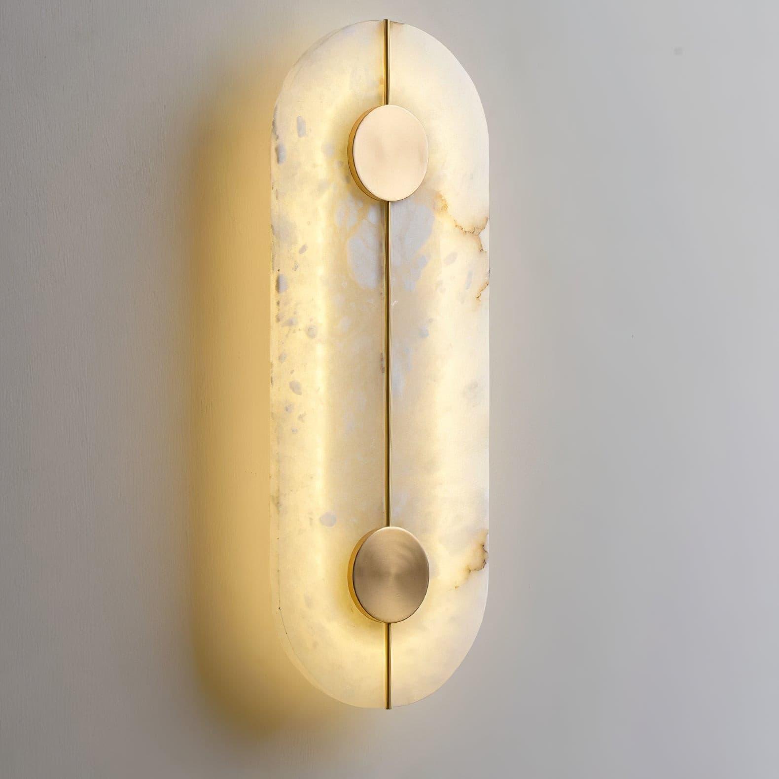 Tall capsule panel with glowing patterned surface