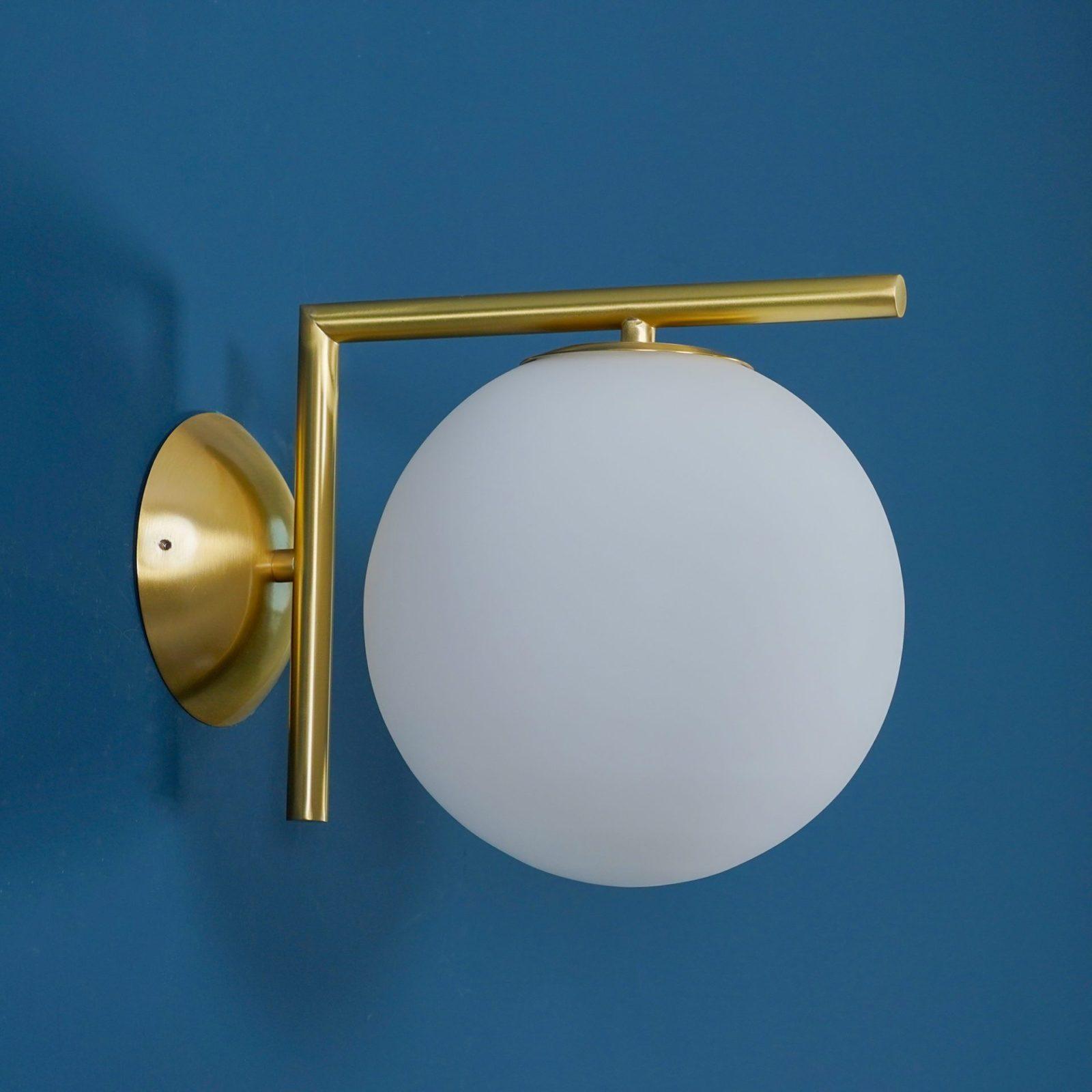 Opal glass globe wall light