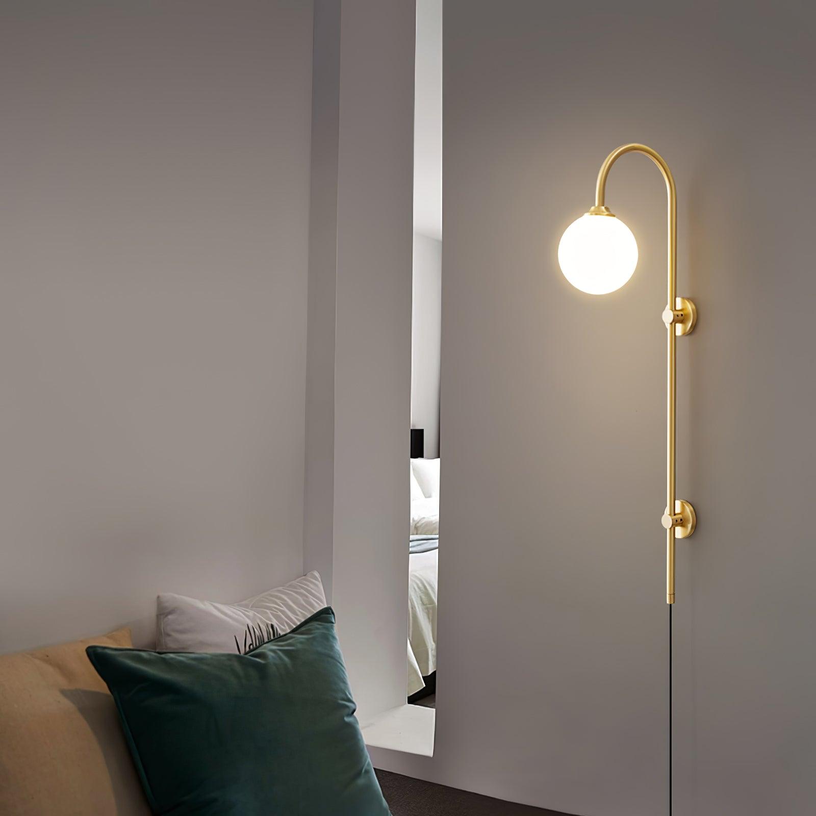 Globe Brass Wall Sconce - Cueteks