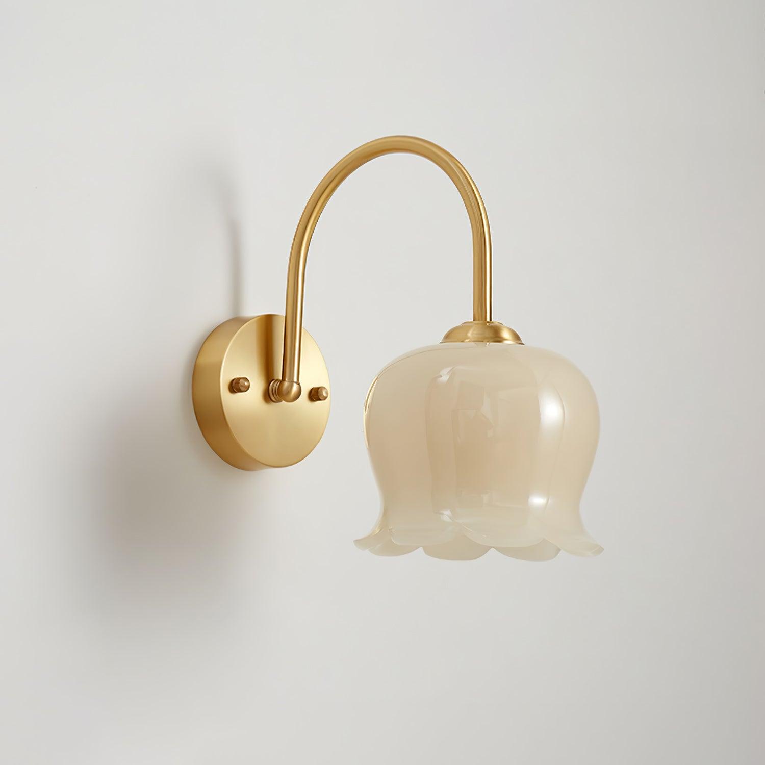 Unlit scalloped White shade and Brass plate