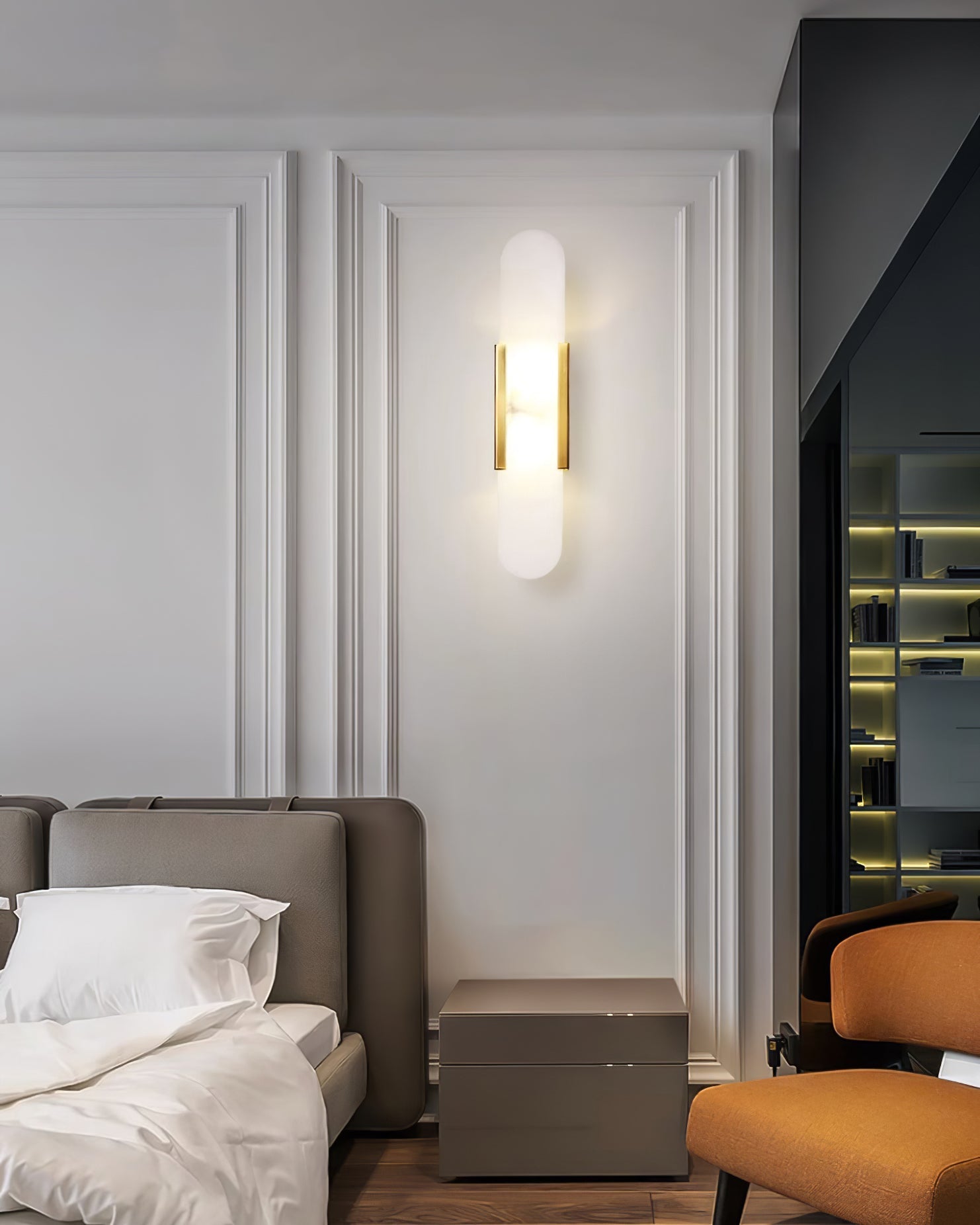 Melange Elongated Alabaster Wall Lamp - Cueteks