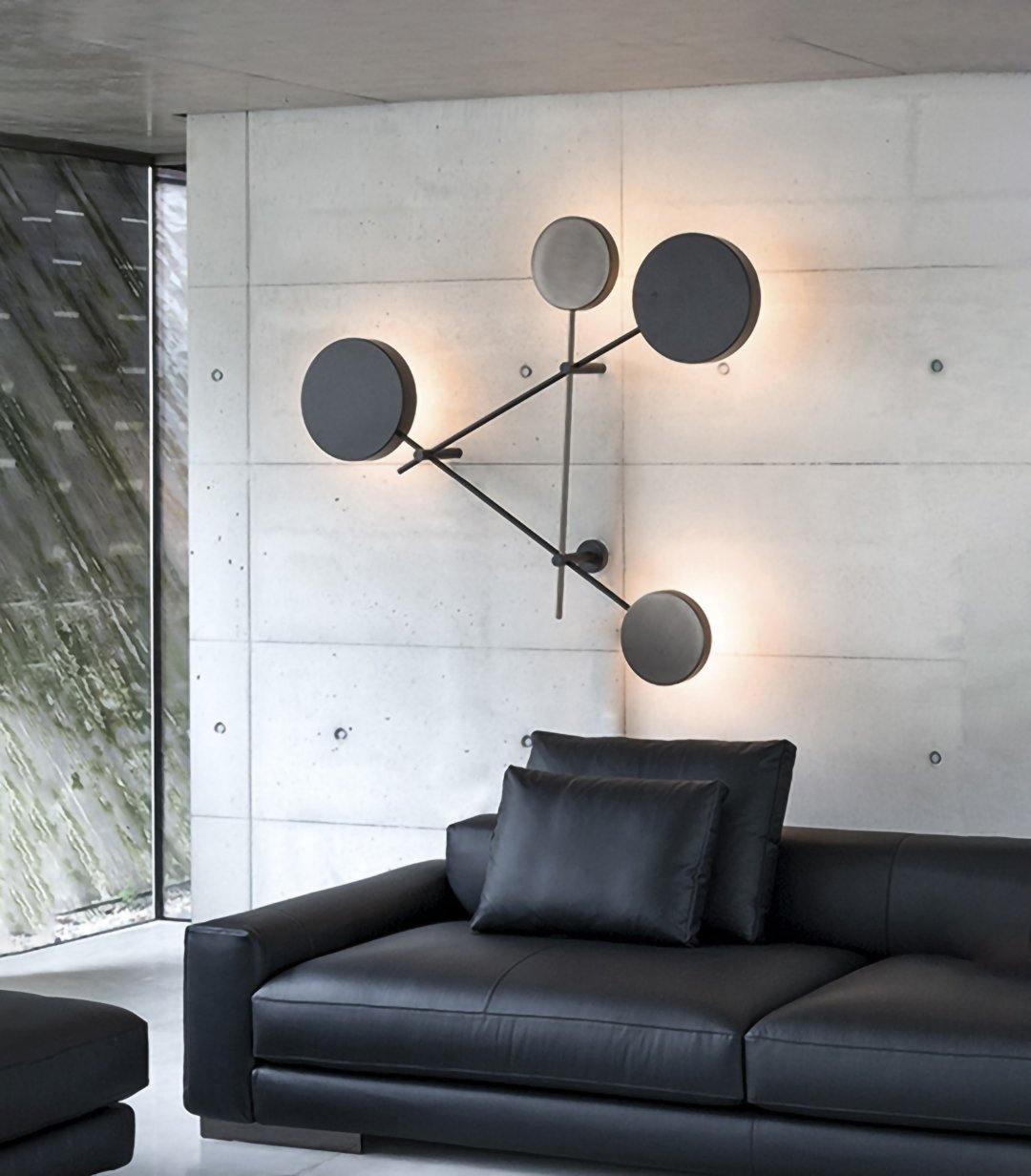 Lride geometric disc and rod wall light